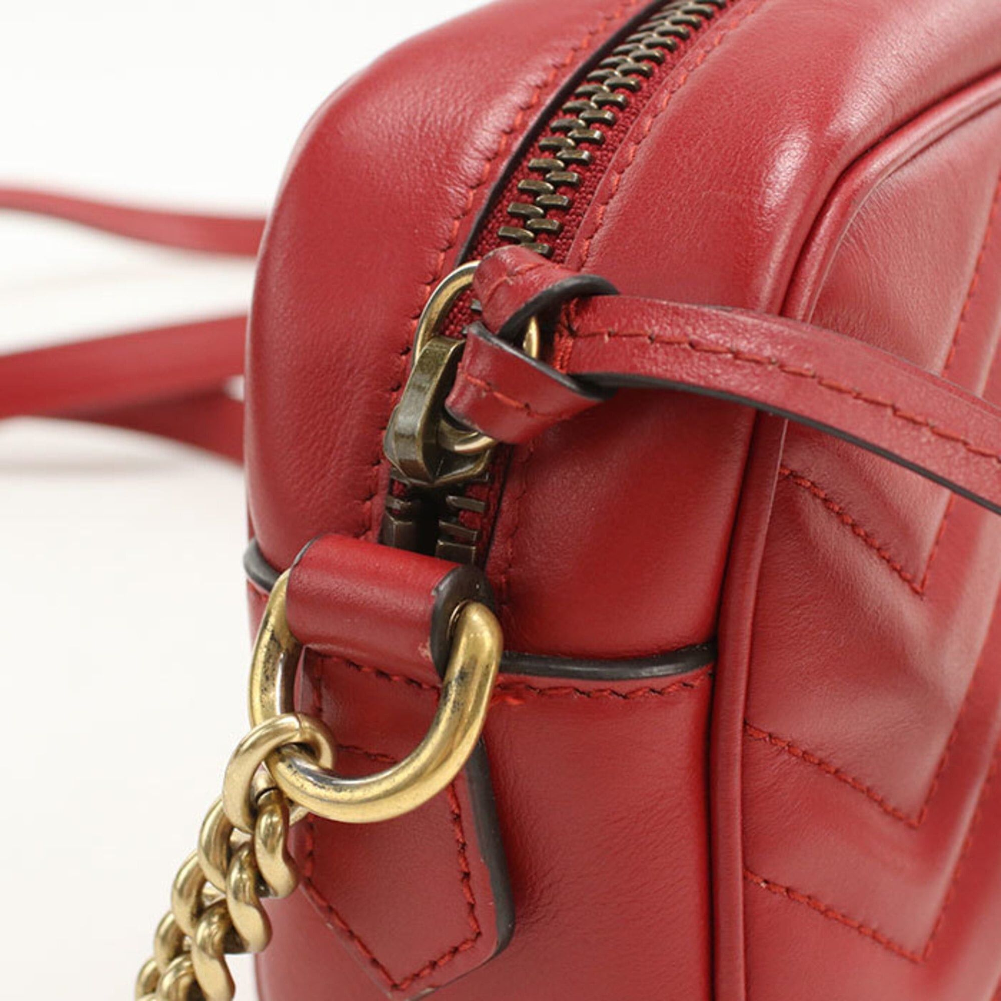 Gucci Gucci Crossbody Shoulder Bag 448065 Mini Camera GG Marmont Women's Red Size ONE SIZE - 6 Thumbnail