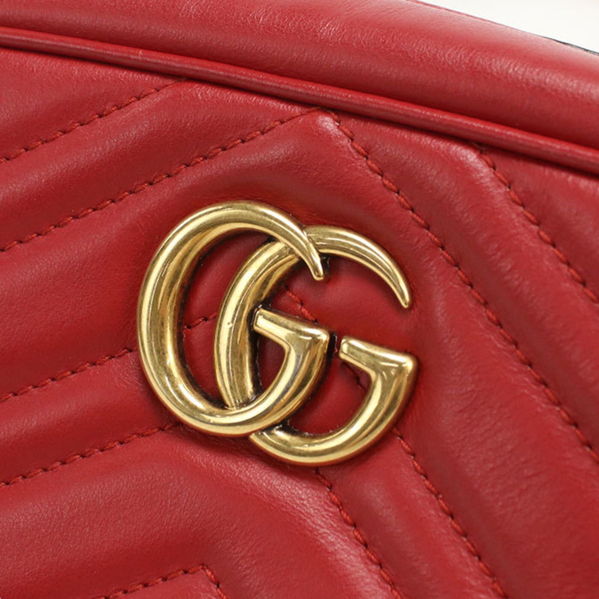 Gucci Gucci Crossbody Shoulder Bag 448065 Mini Camera GG Marmont Women's Red Size ONE SIZE - 5 Thumbnail