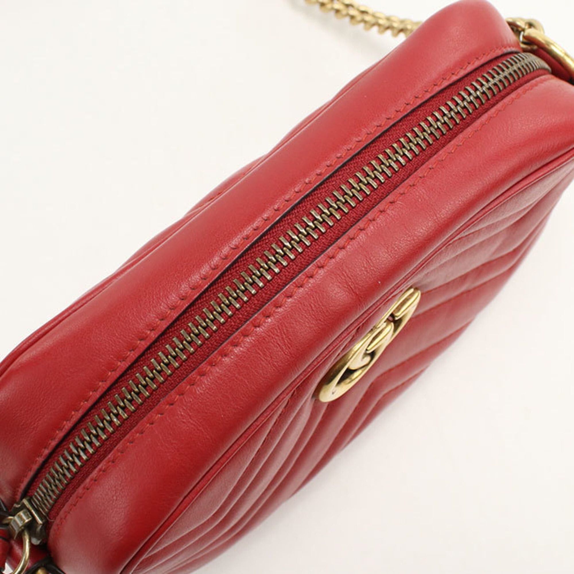 Gucci Gucci Crossbody Shoulder Bag 448065 Mini Camera GG Marmont Women's Red Size ONE SIZE - 7 Thumbnail
