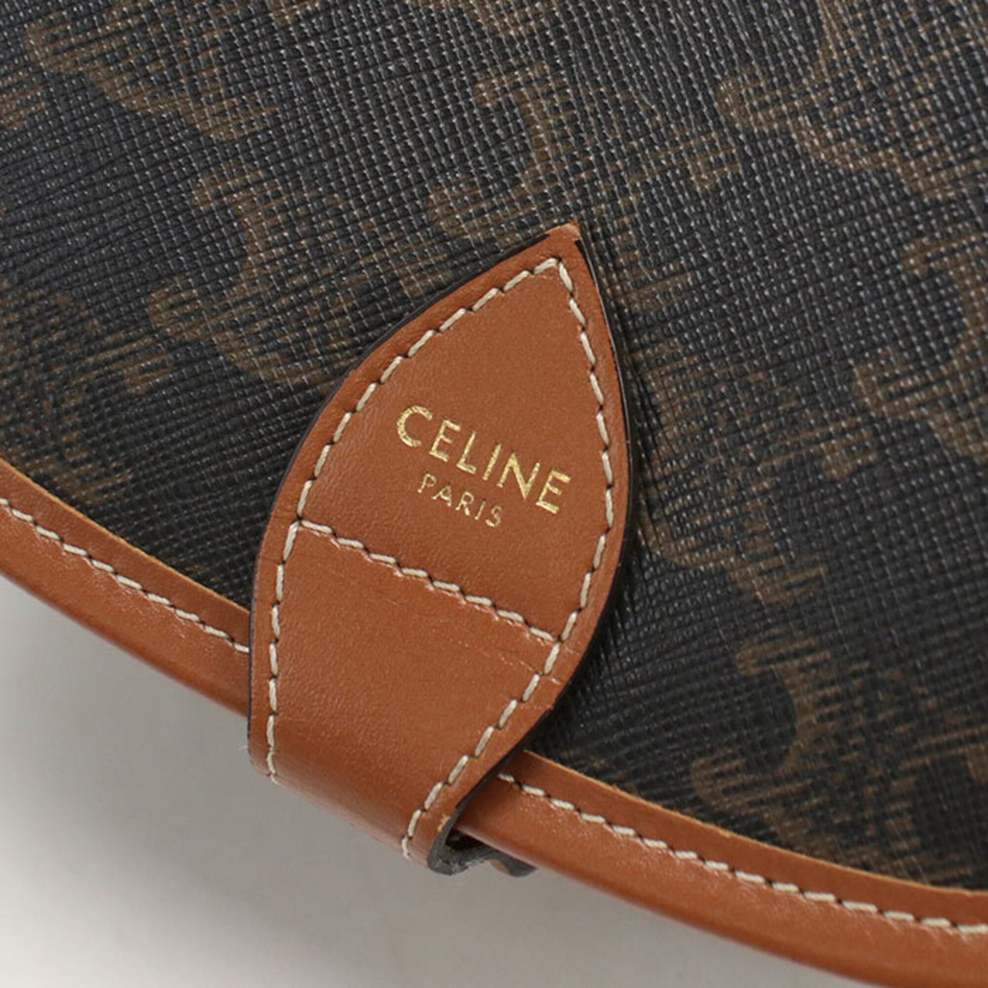 Celine Celine Crossbody Shoulder Bag 191502BZJ Folco Medium Triomphe Canvas Women's Brown Size ONE SIZE - 4 Thumbnail