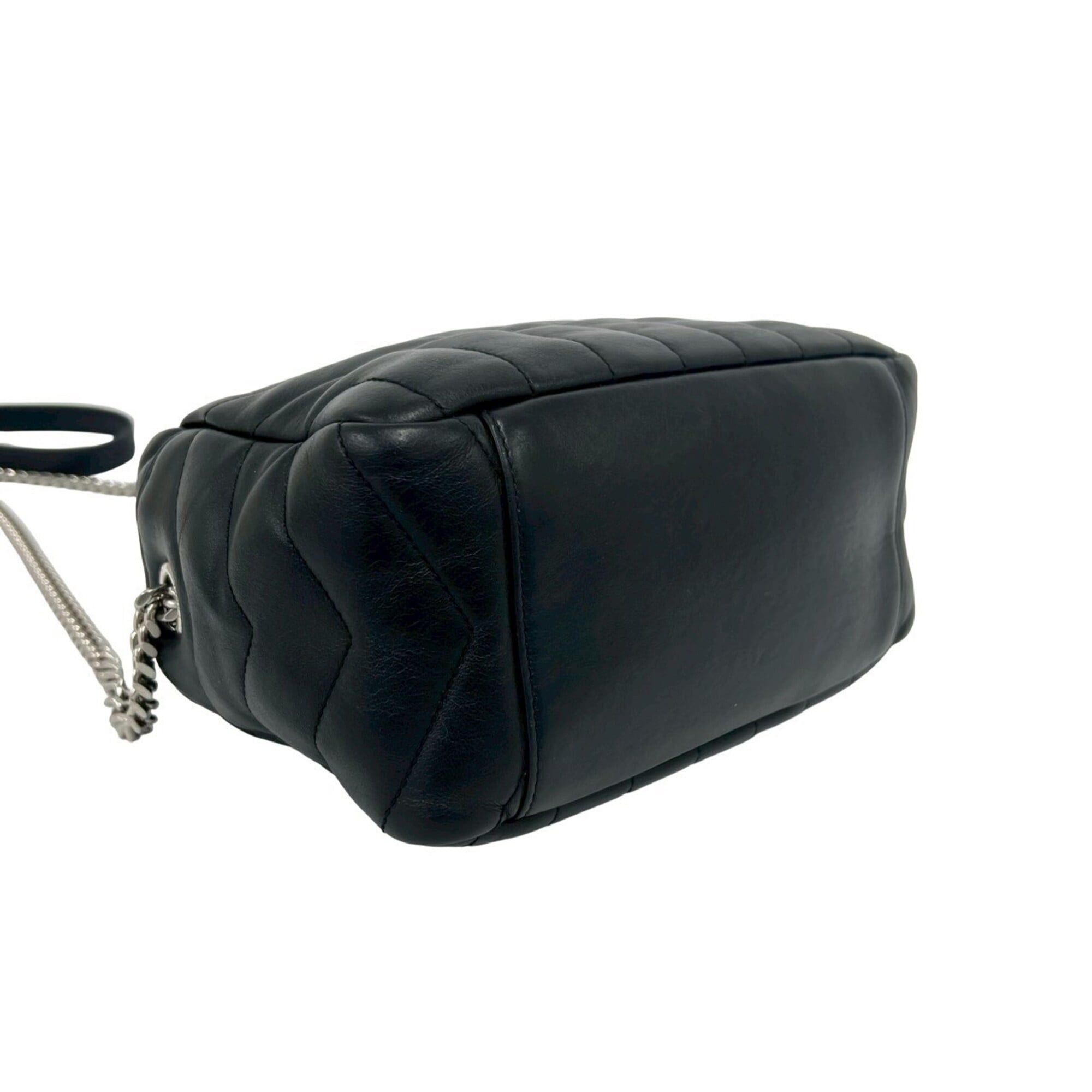 Saint Laurent Paris Yves Saint Laurent PARIS Lulu Bowling Quilted Leather Chain Shoulder Bag, Black 95612 Size ONE SIZE - 7 Thumbnail