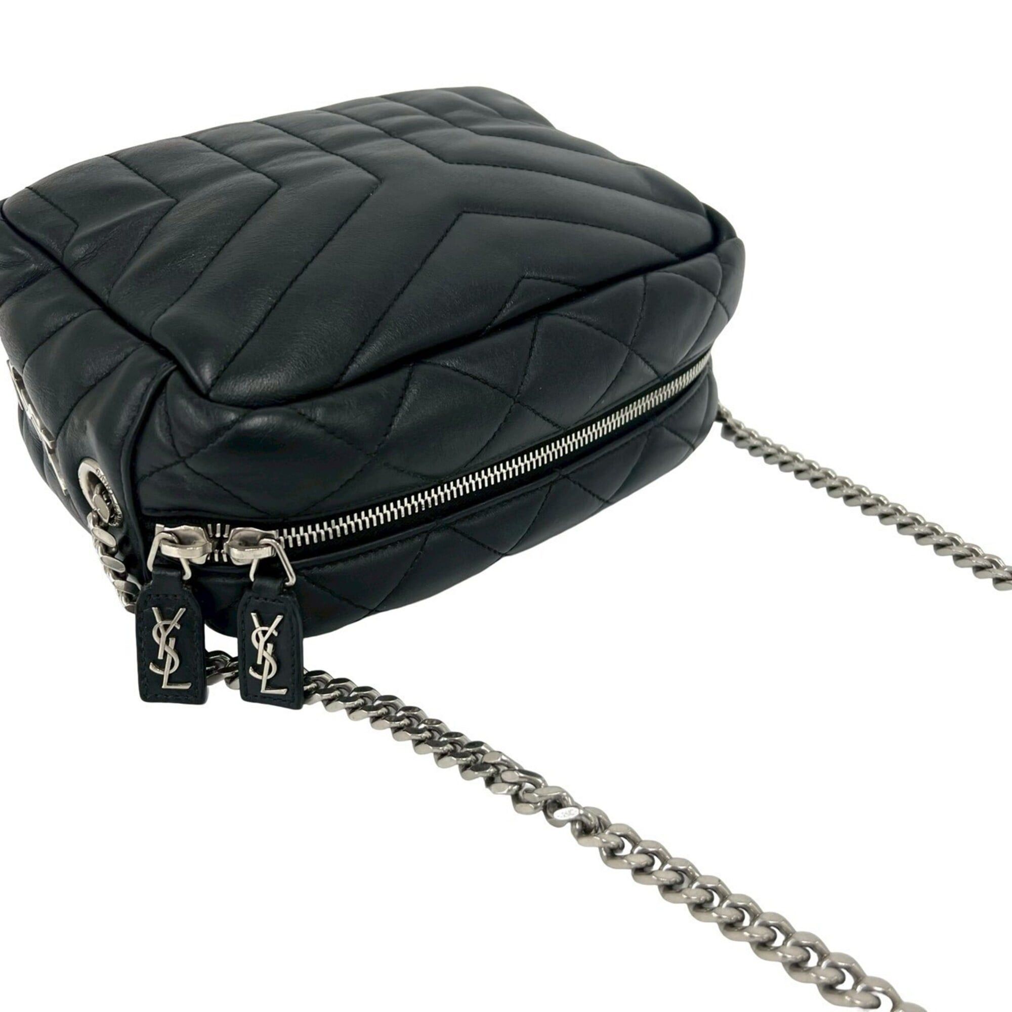 Saint Laurent Paris Yves Saint Laurent PARIS Lulu Bowling Quilted Leather Chain Shoulder Bag, Black 95612 Size ONE SIZE - 4 Thumbnail