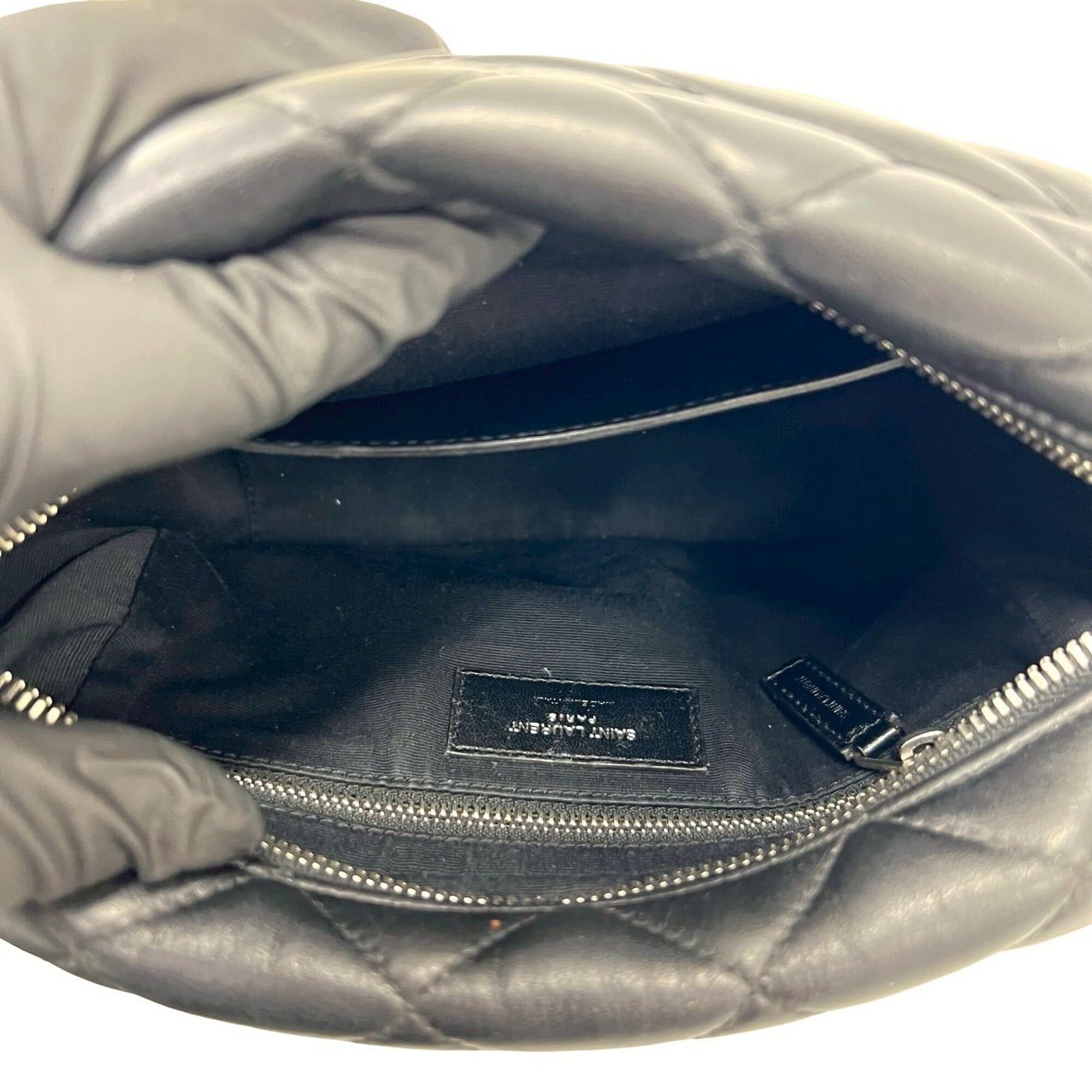 Saint Laurent Paris Yves Saint Laurent PARIS Lulu Bowling Quilted Leather Chain Shoulder Bag, Black 95612 Size ONE SIZE - 9 Thumbnail