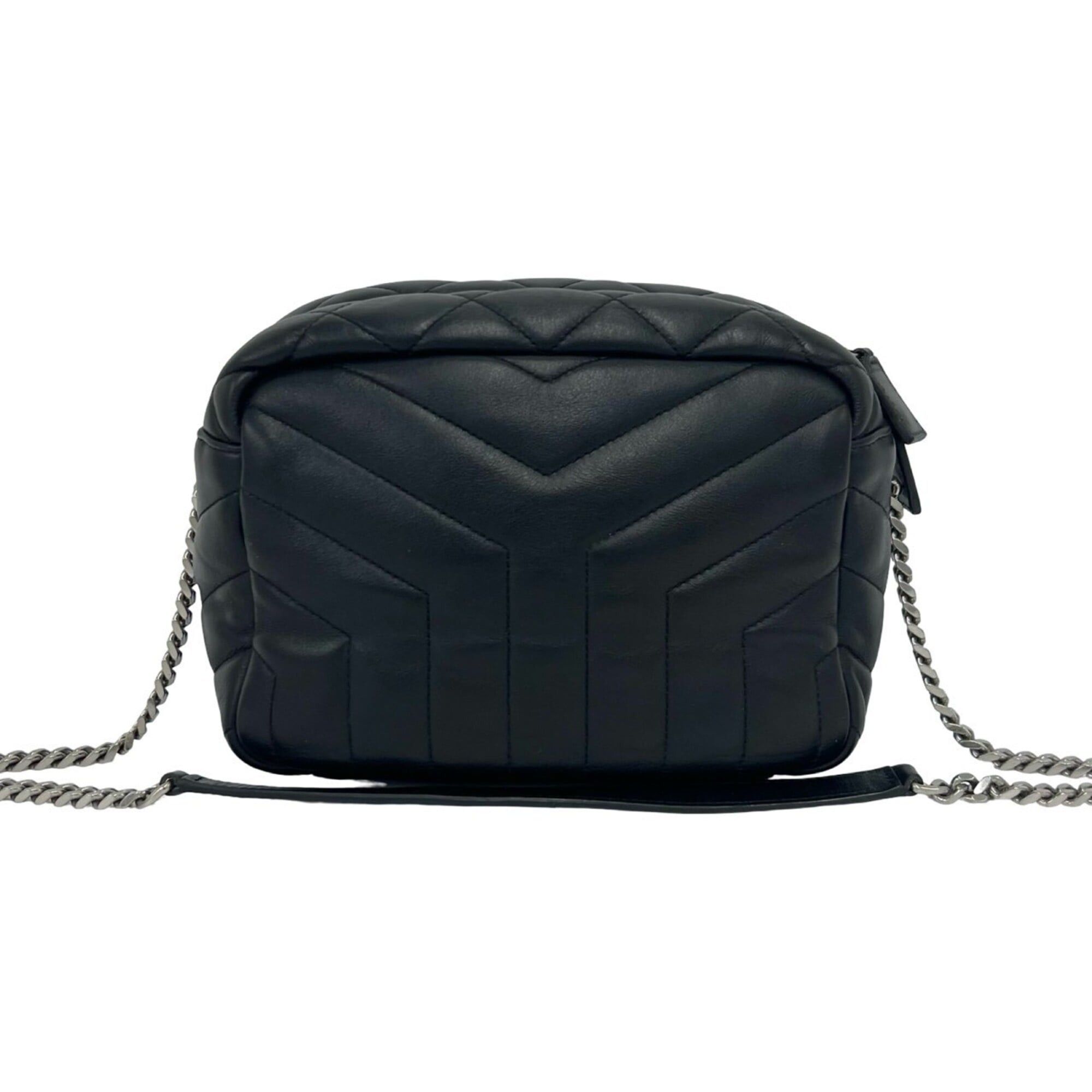 Saint Laurent Paris Yves Saint Laurent PARIS Lulu Bowling Quilted Leather Chain Shoulder Bag, Black 95612 Size ONE SIZE - 3 Thumbnail