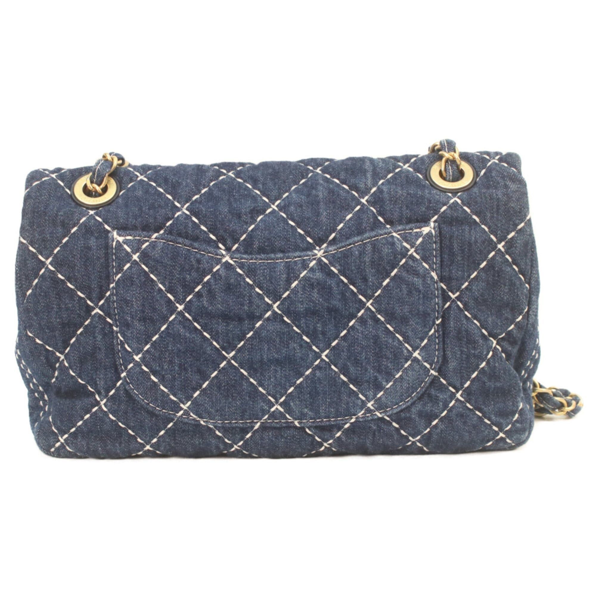 Chanel CHANEL AS1328 Single Flap Matelassé Chain Shoulder Bag, Indigo, Gold Hardware, Women's Size ONE SIZE - 3 Thumbnail