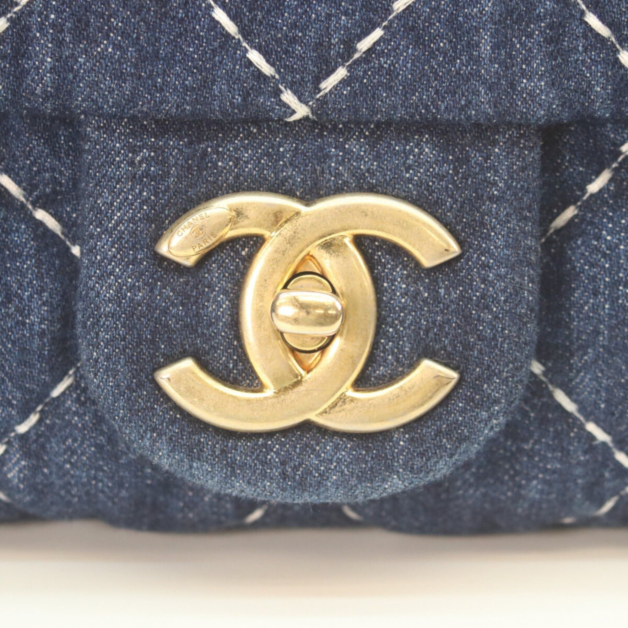 Chanel CHANEL AS1328 Single Flap Matelassé Chain Shoulder Bag, Indigo, Gold Hardware, Women's Size ONE SIZE - 6 Thumbnail