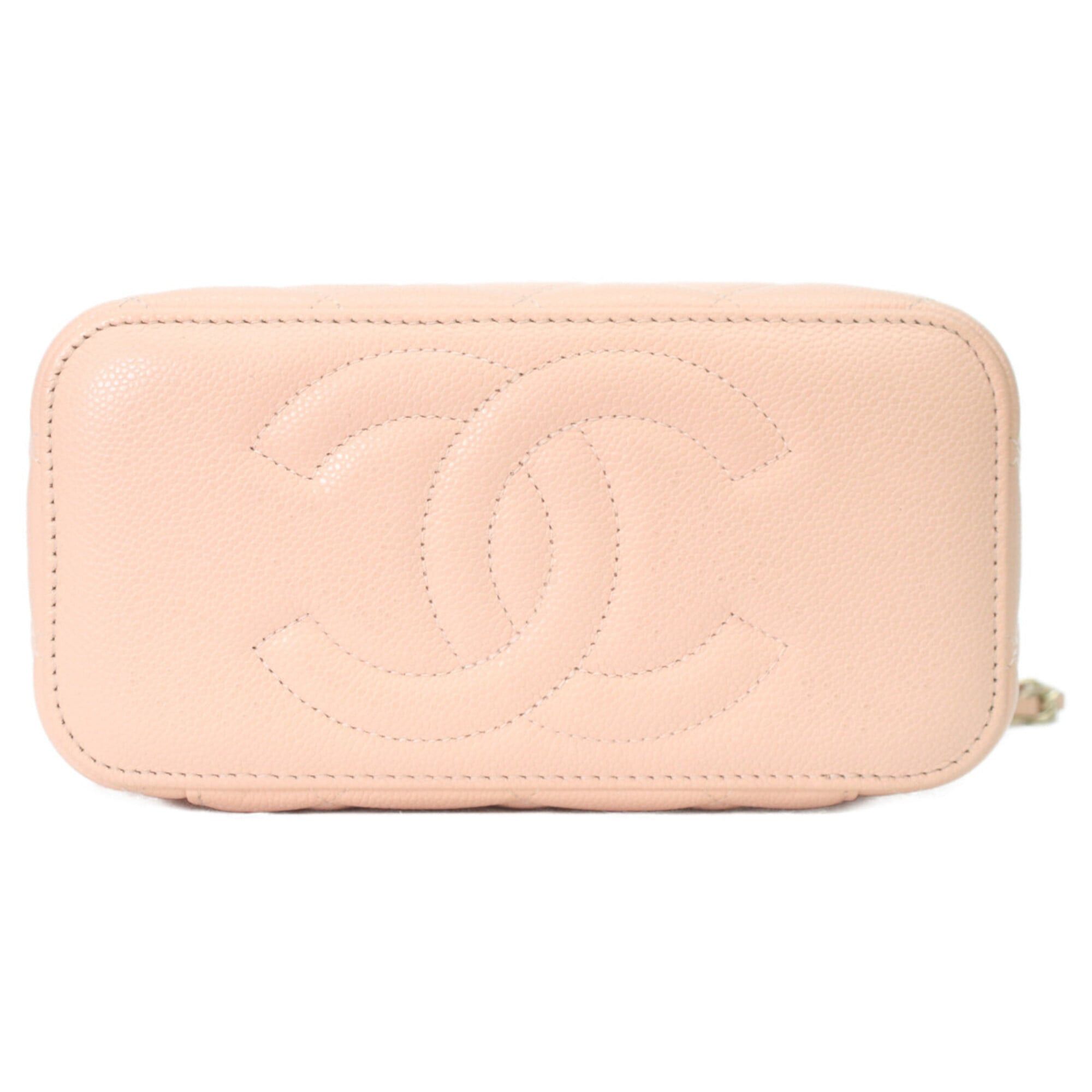Chanel CHANEL AP1341 Pink Beige Caviar Leather Gold Hardware Chain Vanity Shoulder Bag for Women Size ONE SIZE - 5 Thumbnail