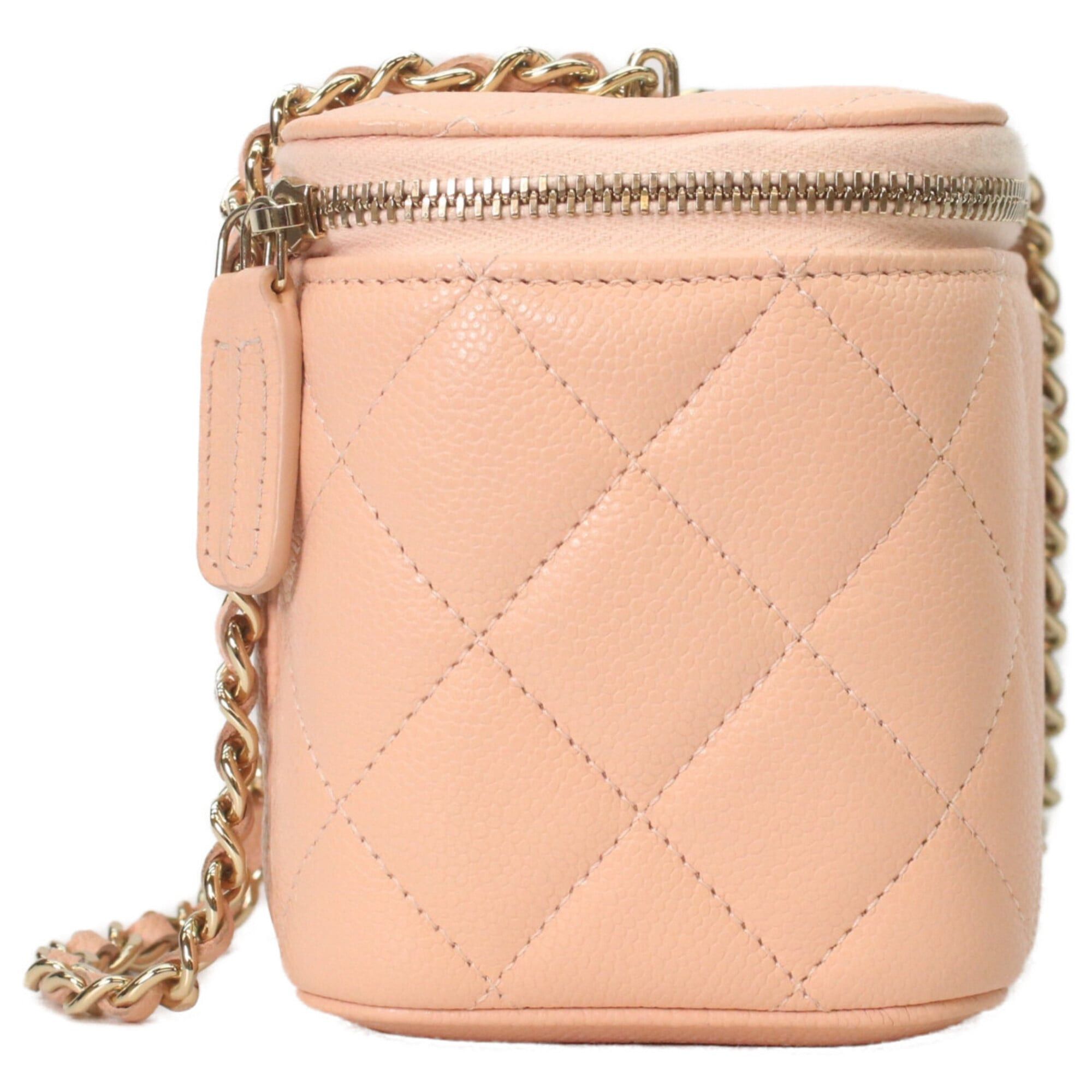 Chanel CHANEL AP1341 Pink Beige Caviar Leather Gold Hardware Chain Vanity Shoulder Bag for Women Size ONE SIZE - 4 Thumbnail