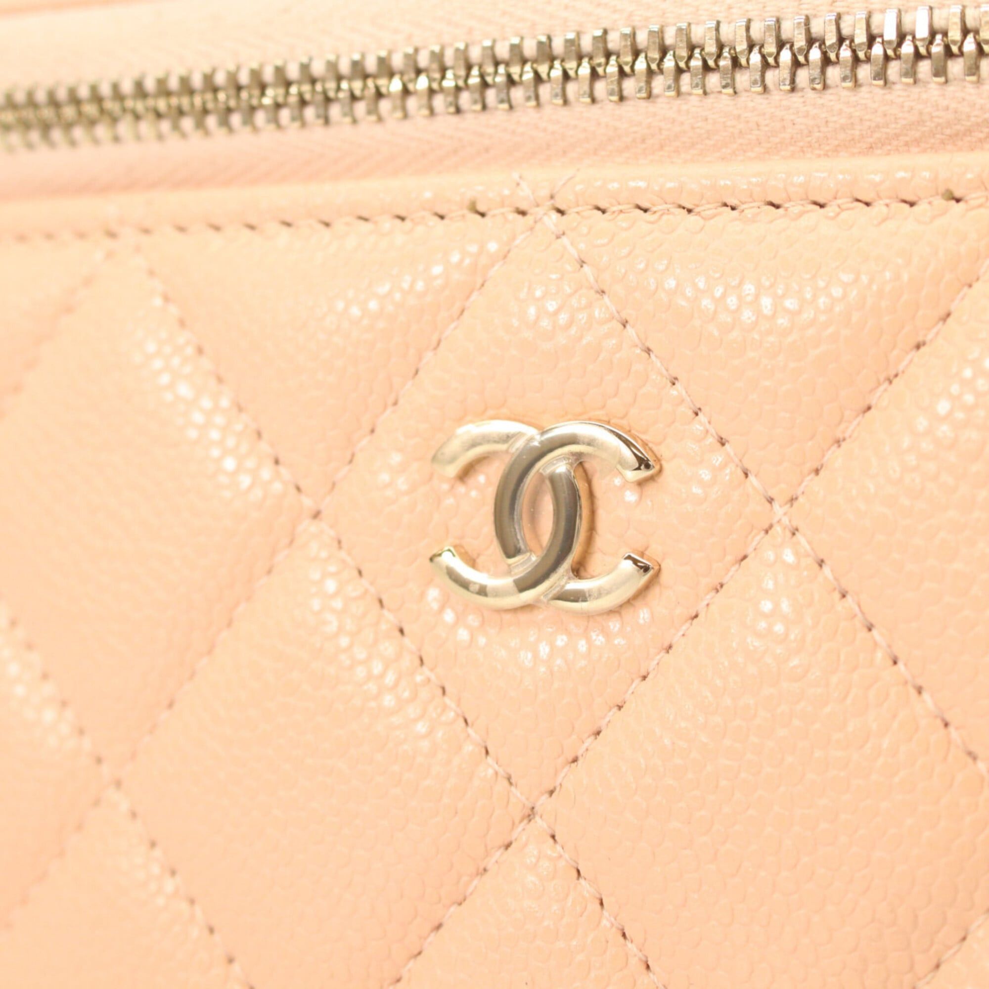 Chanel CHANEL AP1341 Pink Beige Caviar Leather Gold Hardware Chain Vanity Shoulder Bag for Women Size ONE SIZE - 6 Thumbnail