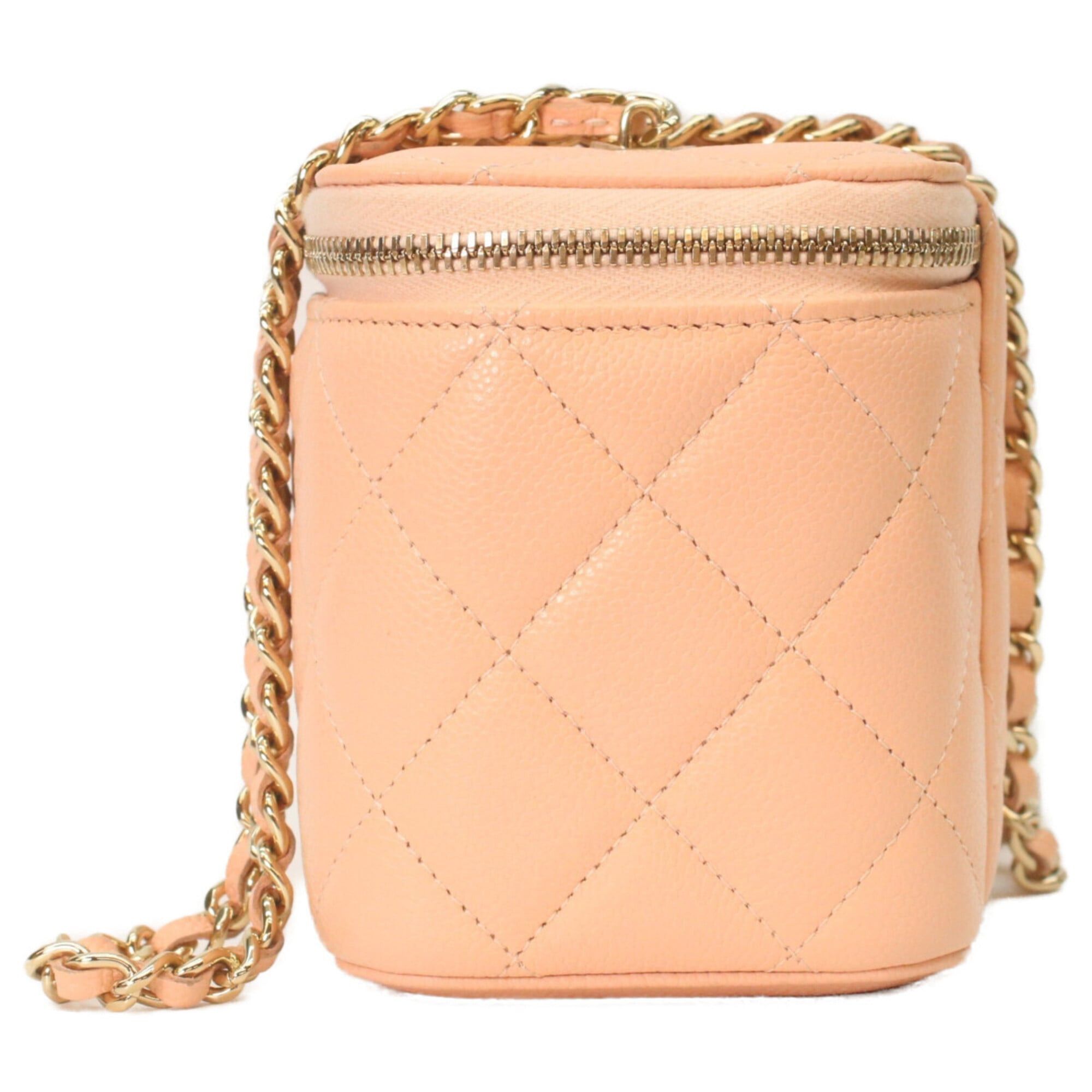 Chanel CHANEL AP1341 Pink Beige Caviar Leather Gold Hardware Chain Vanity Shoulder Bag for Women Size ONE SIZE - 2 Thumbnail