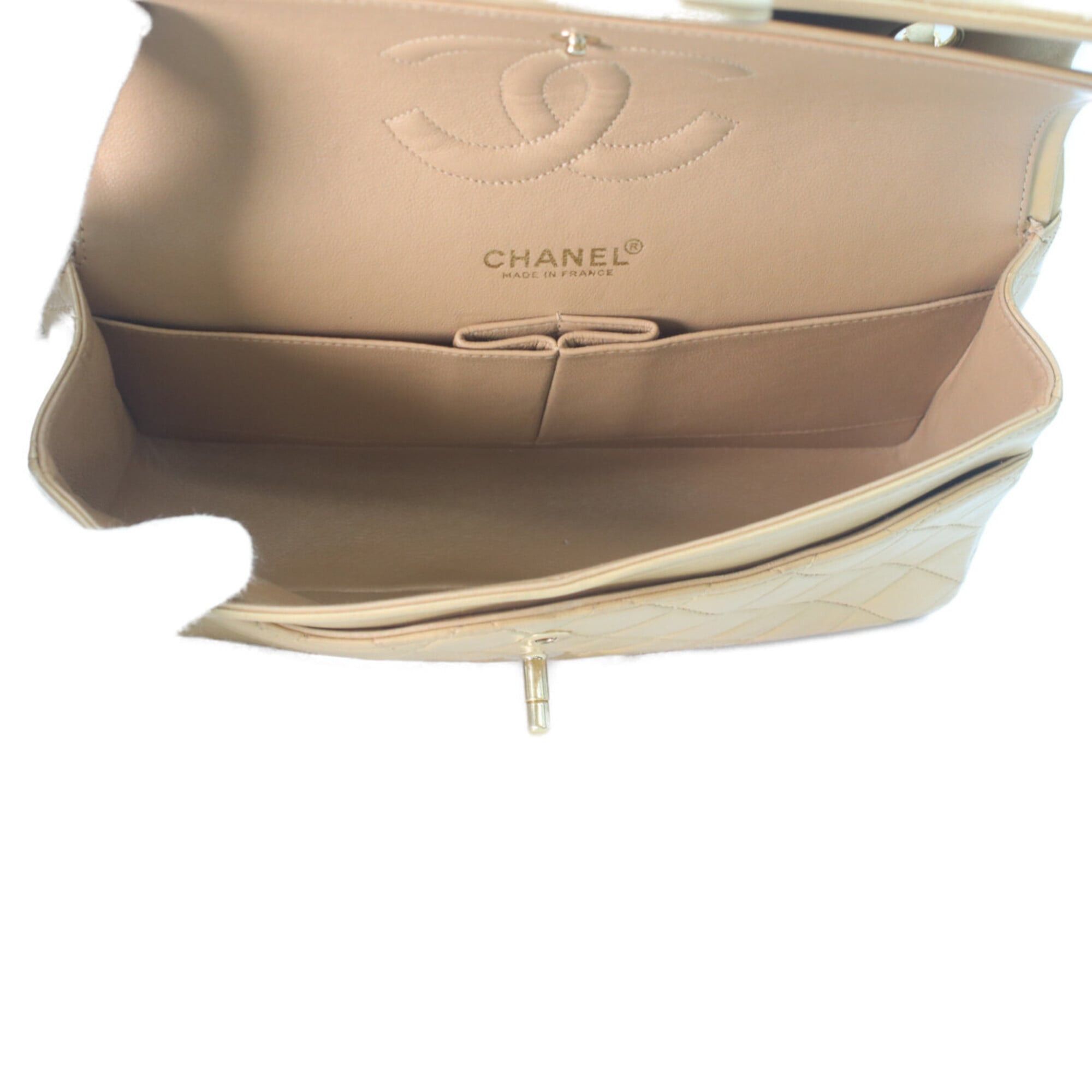 Chanel CHANEL A01112 Lambskin Matelassé 25 Shoulder Bag, Beige, Gold Hardware, Women's Size ONE SIZE - 11 Thumbnail