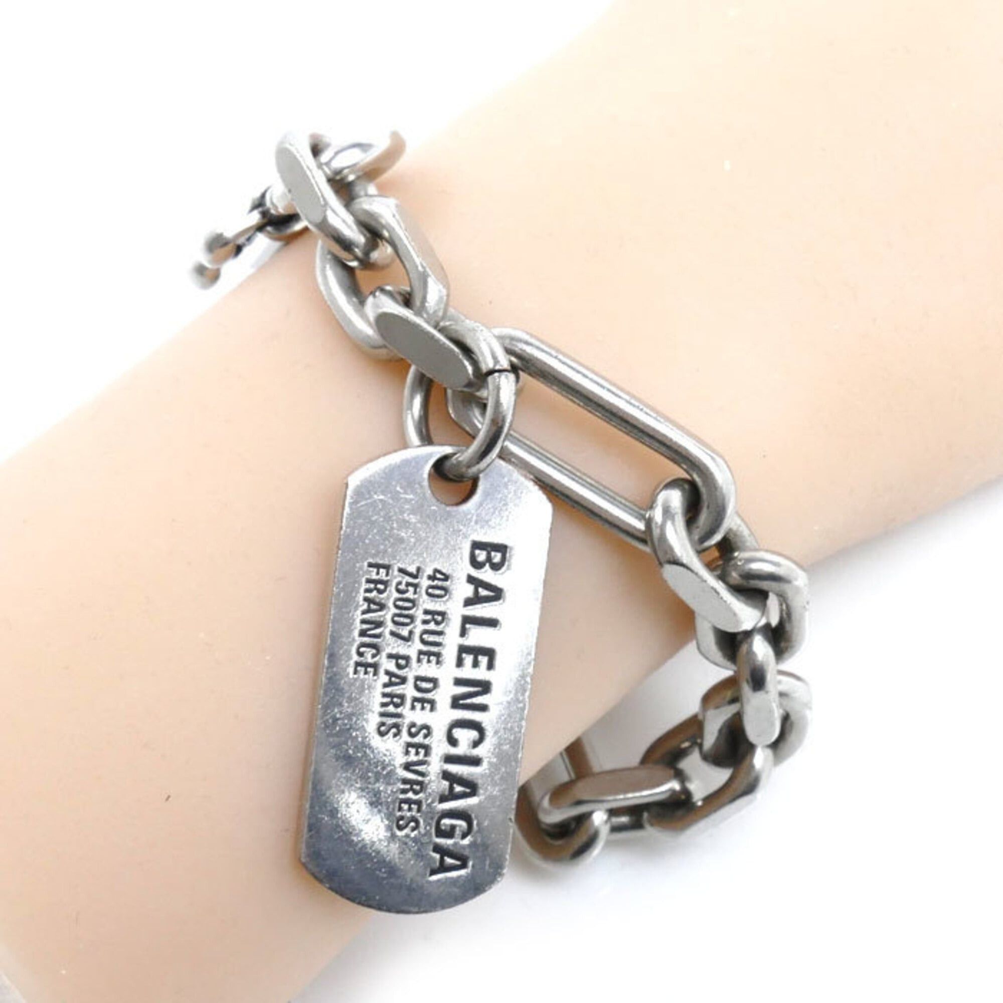 Balenciaga Balenciaga Brass Tags Carabiner Bracelet 792886TZ99I0911 22.5cm Men's Size ONE SIZE - 6 Thumbnail