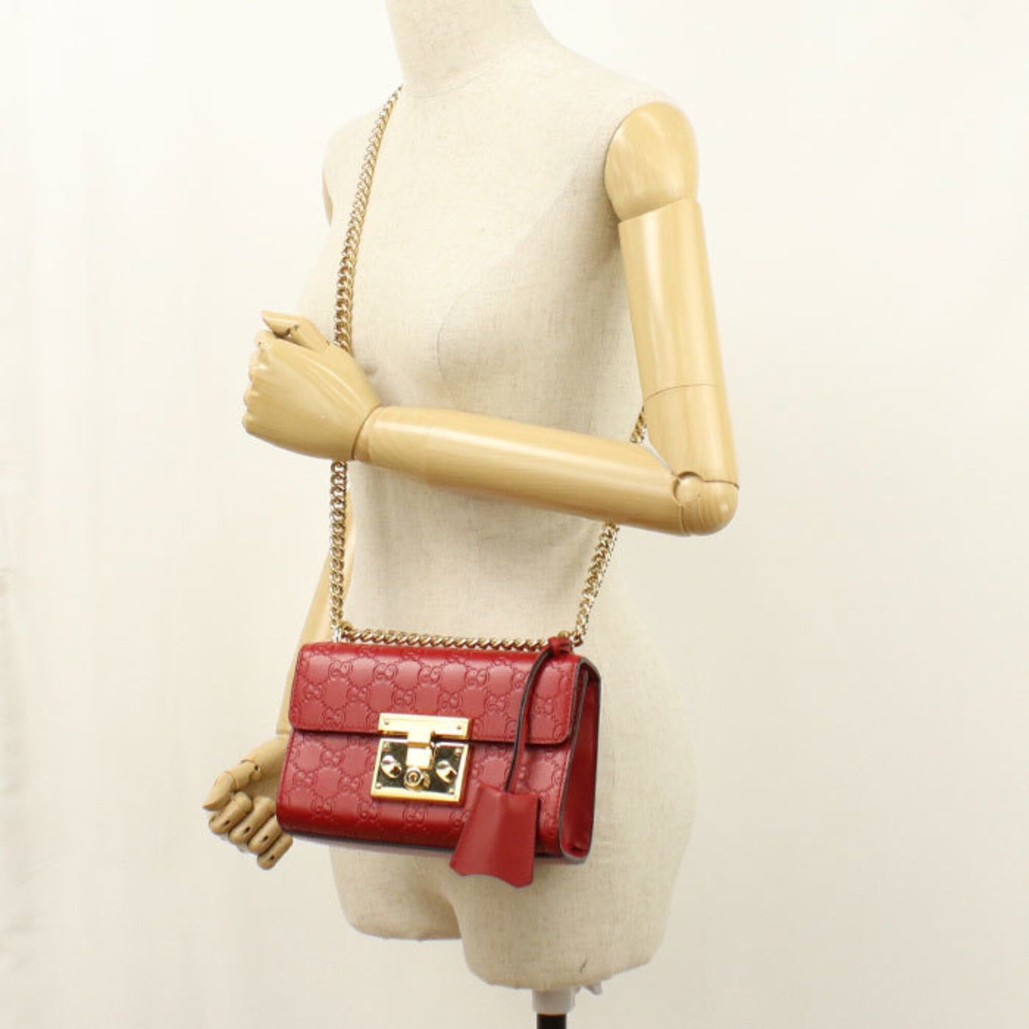 Gucci GUCCI Shoulder Bag 409437 Chain Guccissima Women's Red Size ONE SIZE - 7 Thumbnail