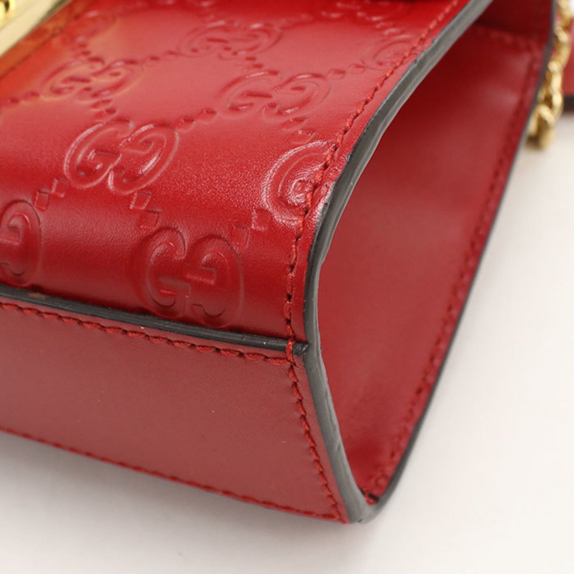 Gucci GUCCI Shoulder Bag 409437 Chain Guccissima Women's Red Size ONE SIZE - 6 Thumbnail