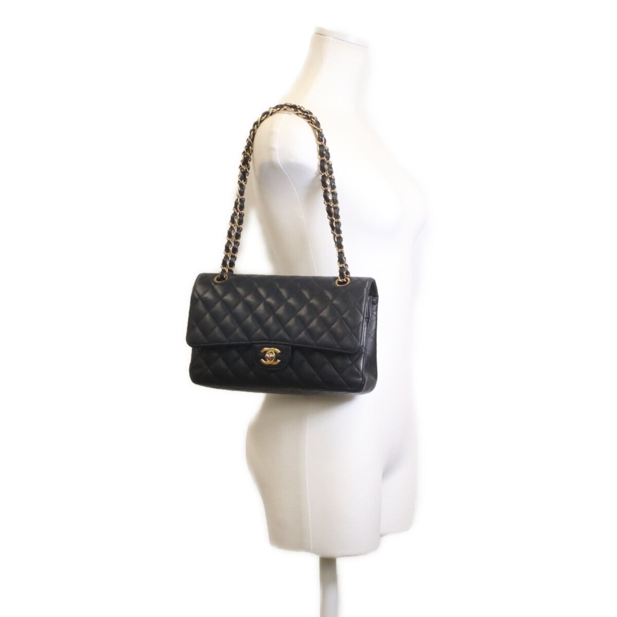 Chanel CHANEL Matelassé 25 Shoulder Bag, No. 27, A01112, Black Caviar Leather, Gold Hardware, Women's. Size ONE SIZE - 11 Thumbnail