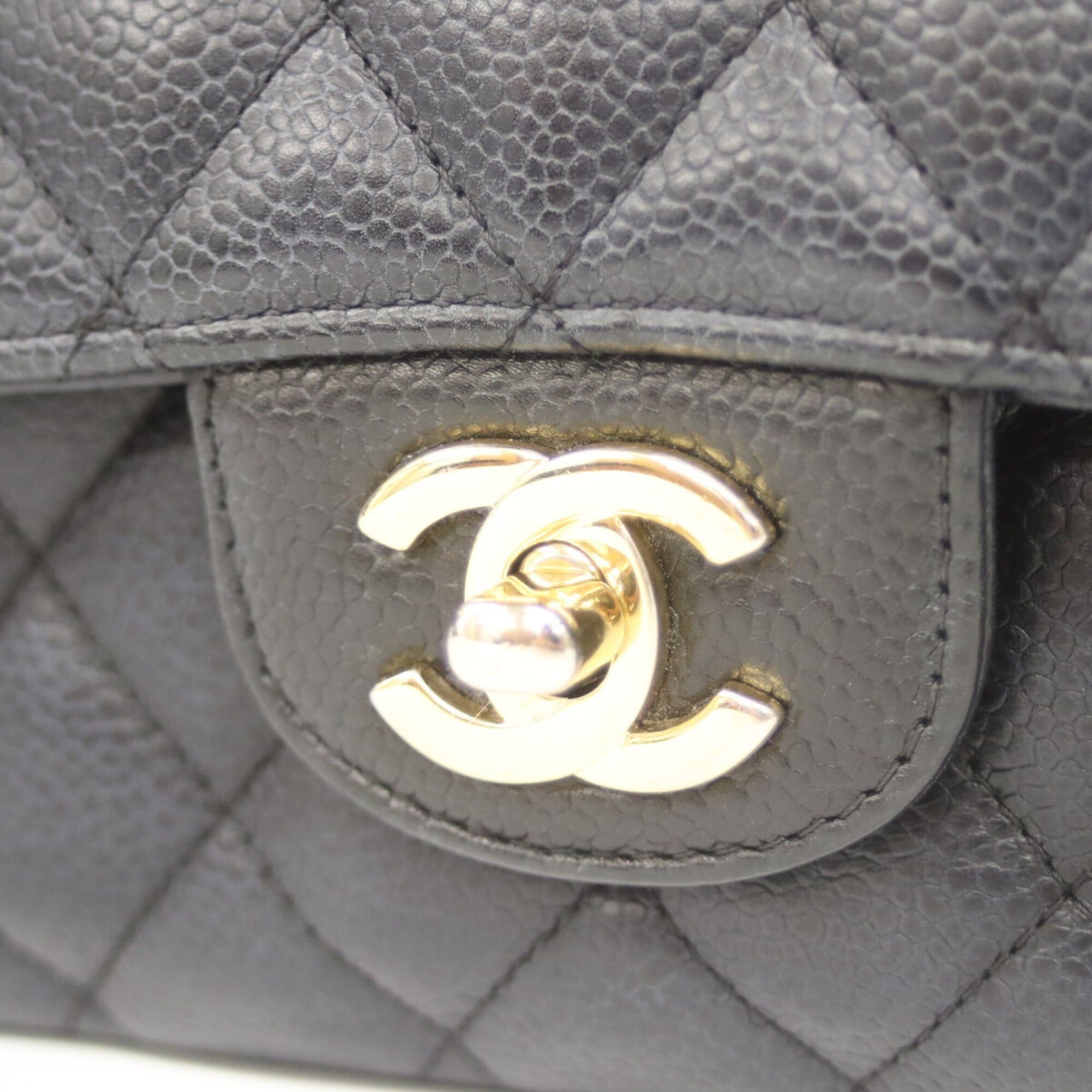 Chanel CHANEL Matelassé 25 Shoulder Bag, No. 27, A01112, Black Caviar Leather, Gold Hardware, Women's. Size ONE SIZE - 6 Thumbnail