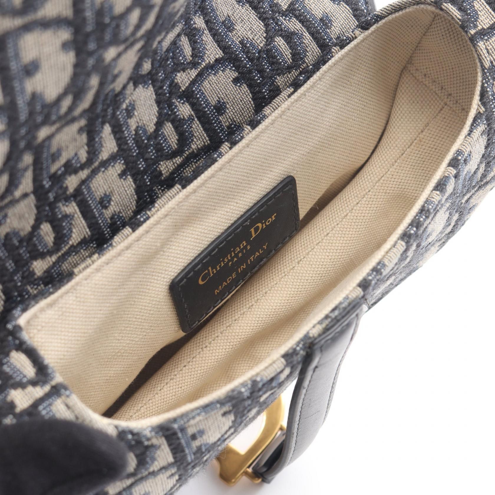 Dior Dior Dior Saddle Oblique Canvas Leather Handbag Leather Handbag DUTY FREE for USA Size ONE SIZE - 3 Thumbnail