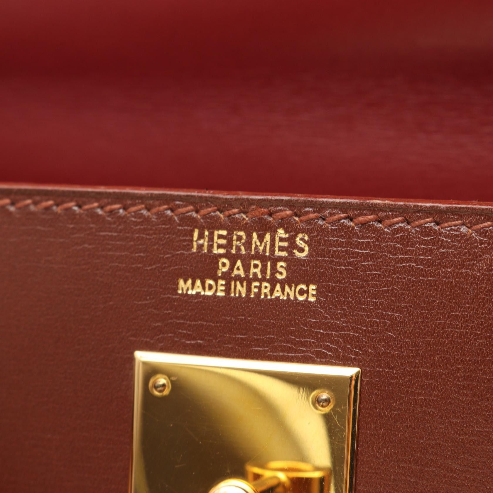 Hermes Hermes Hermes Kelly32 Box Calf Tote Leather Handbag Stamp Z (1996) DUTY FREE for USA Size ONE SIZE - 4 Thumbnail
