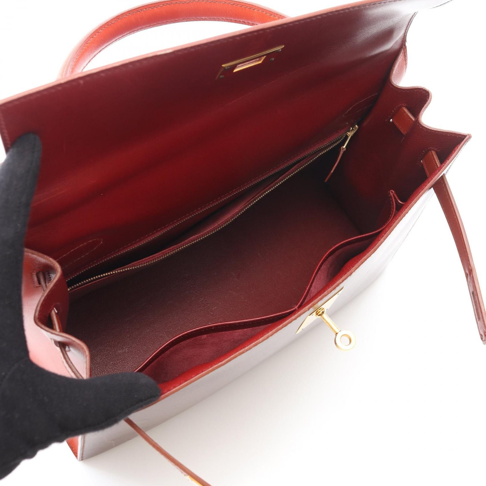 Hermes Hermes Hermes Kelly32 Box Calf Tote Leather Handbag Stamp Z (1996) DUTY FREE for USA Size ONE SIZE - 3 Thumbnail
