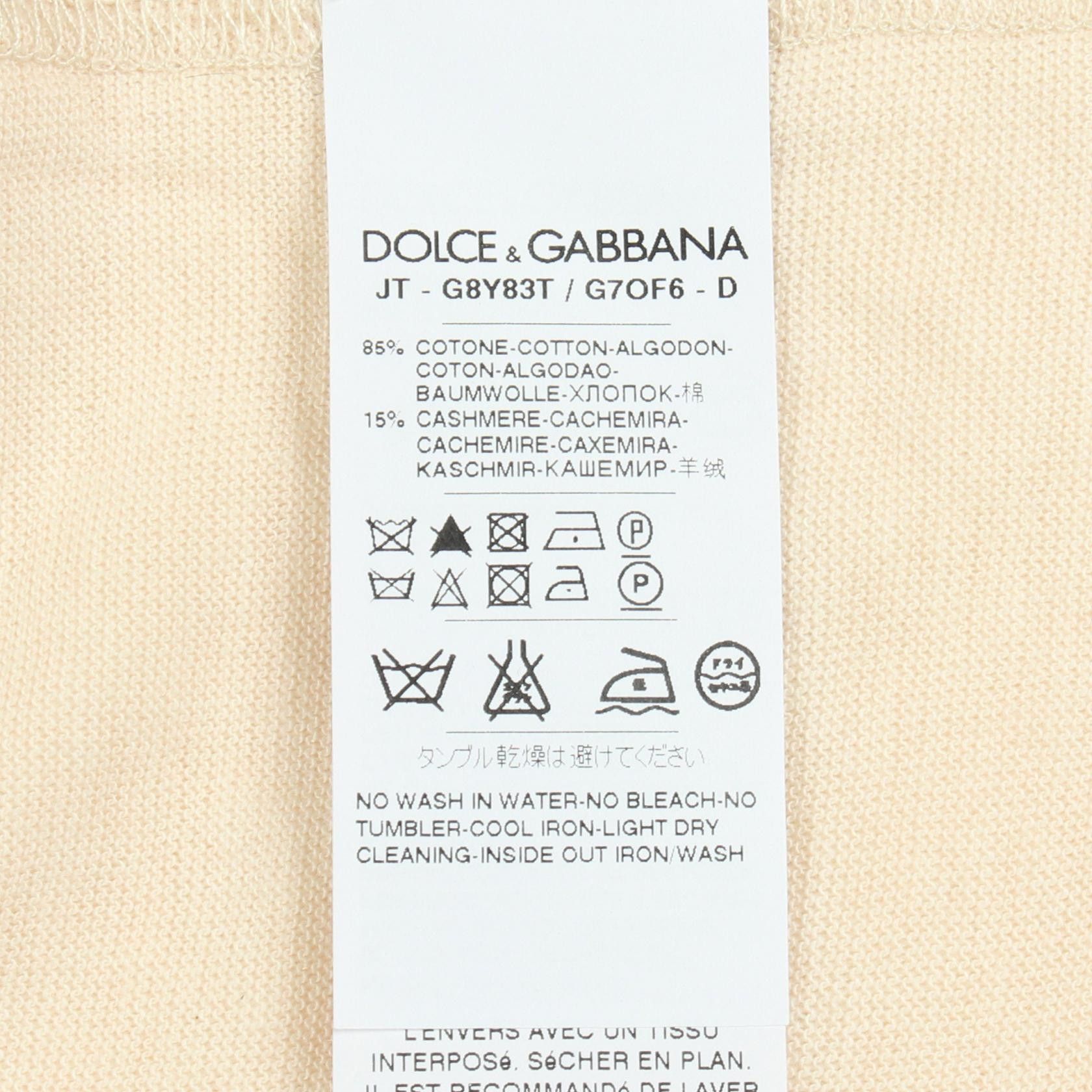 Dolce & Gabbana Dolce & Gabbana Dolce & Gabbana Cotton Cashmere Knit Top Textile Tops G8Y83T DUTY FREE for USA Size ONE SIZE - 4 Thumbnail