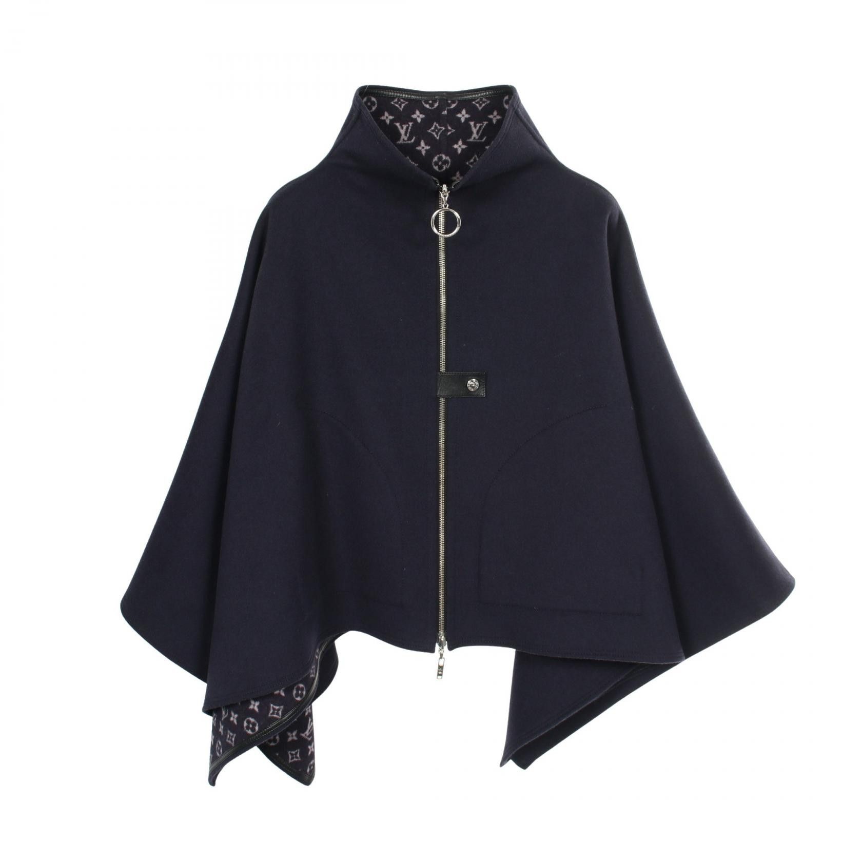 Louis Vuitton Louis Vuitton Louis Vuitton Monogram Wool Poncho Textile Outerwear DUTY FREE for USA Size ONE SIZE - 3 Thumbnail
