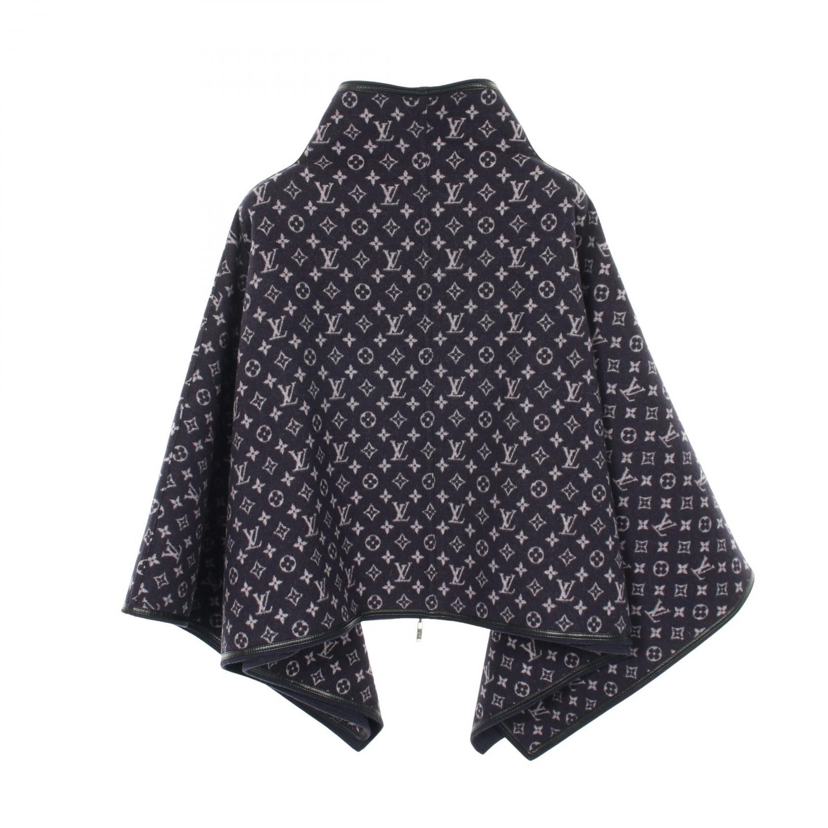Louis Vuitton Louis Vuitton Louis Vuitton Monogram Wool Poncho Textile Outerwear DUTY FREE for USA Size ONE SIZE - 2 Thumbnail