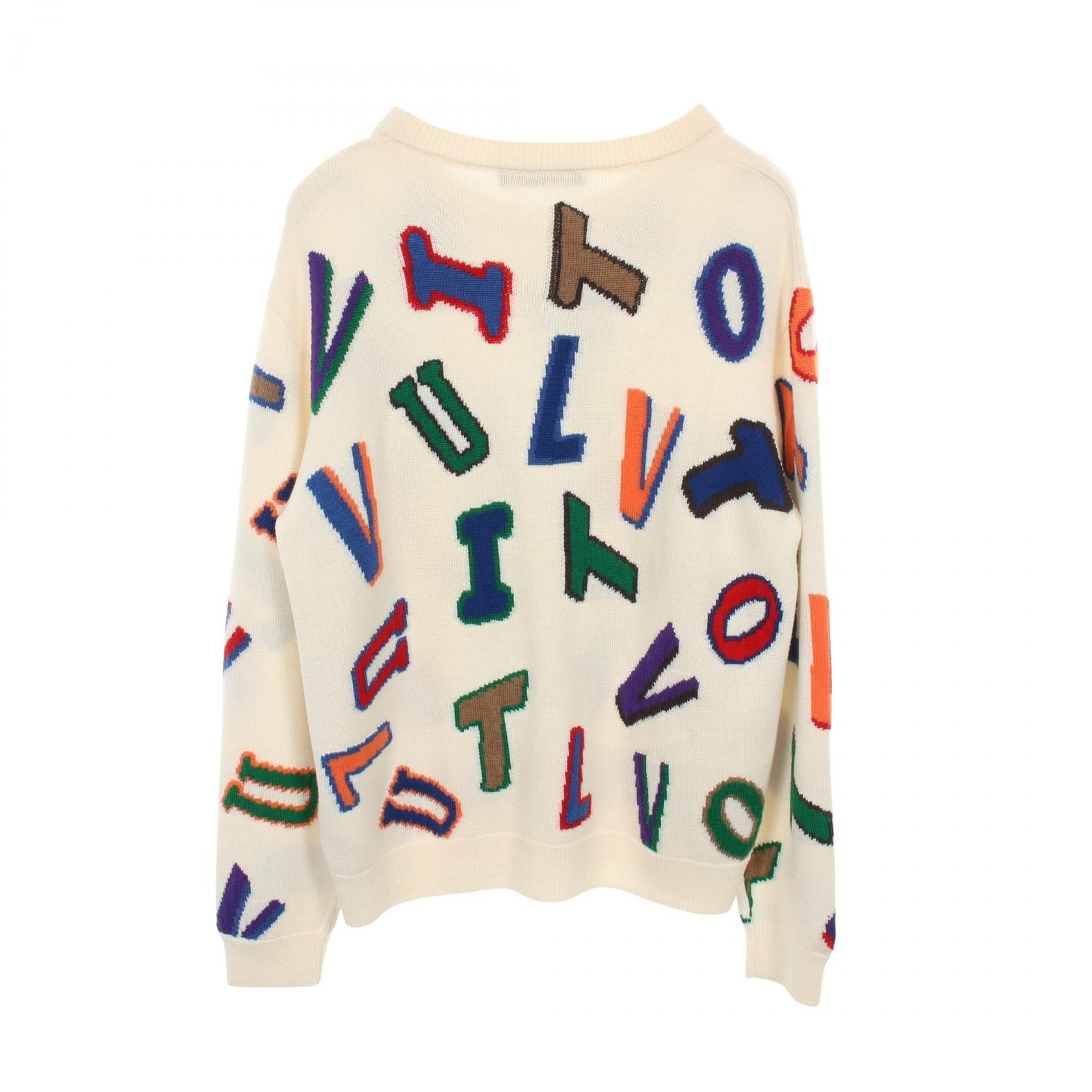 Louis Vuitton Louis Vuitton Louis Vuitton Letter Wool Knit Limited Textile Tops RM212MZLLHLN10W DUTY FREE for USA Size ONE SIZE - 2 Thumbnail