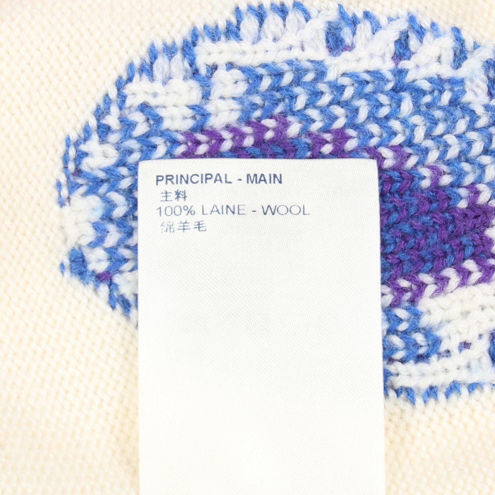 Louis Vuitton Louis Vuitton Louis Vuitton Letter Wool Knit Limited Textile Tops RM212MZLLHLN10W DUTY FREE for USA Size ONE SIZE - 4 Thumbnail