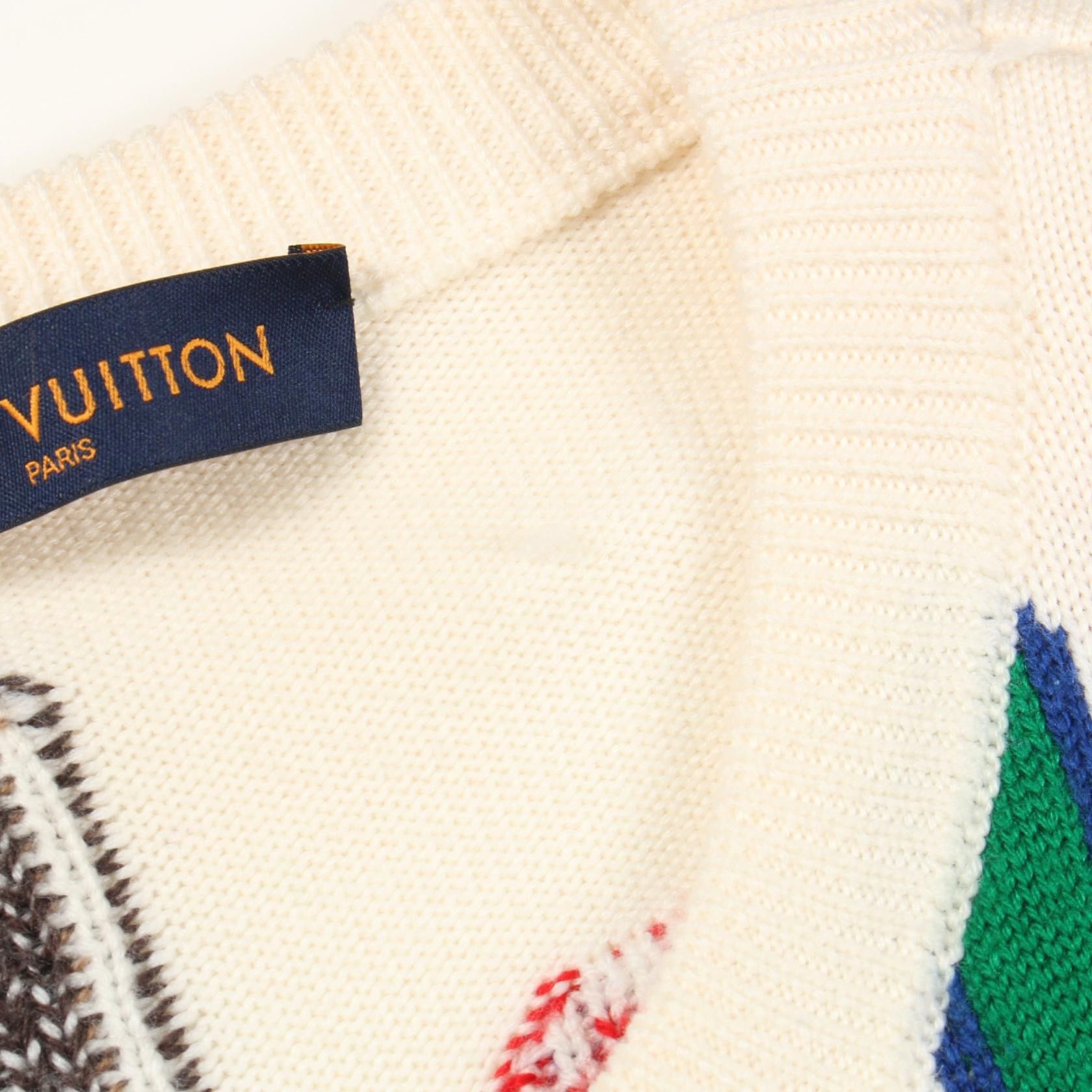 Louis Vuitton Louis Vuitton Louis Vuitton Letter Wool Knit Limited Textile Tops RM212MZLLHLN10W DUTY FREE for USA Size ONE SIZE - 8 Thumbnail