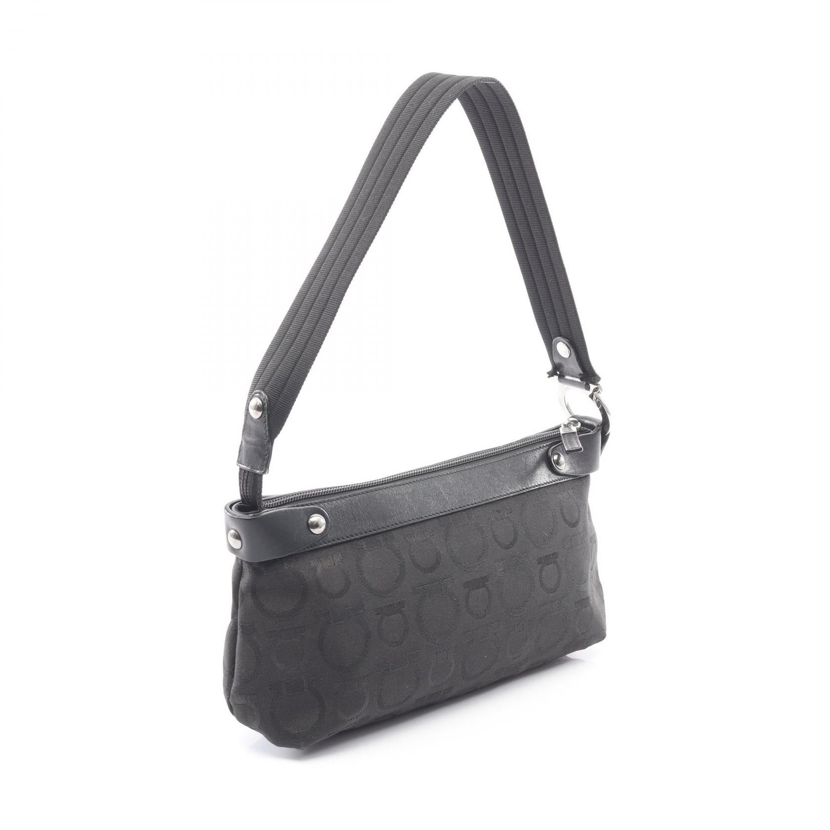 Salvatore Ferragamo Salvatore Ferragamo Salvatore Ferragamo Gancini Canvas Leather Shoulder Bag Leather Shoulder Bag 216342 DUTY FREE for USA Size ONE SIZE - 2 Thumbnail