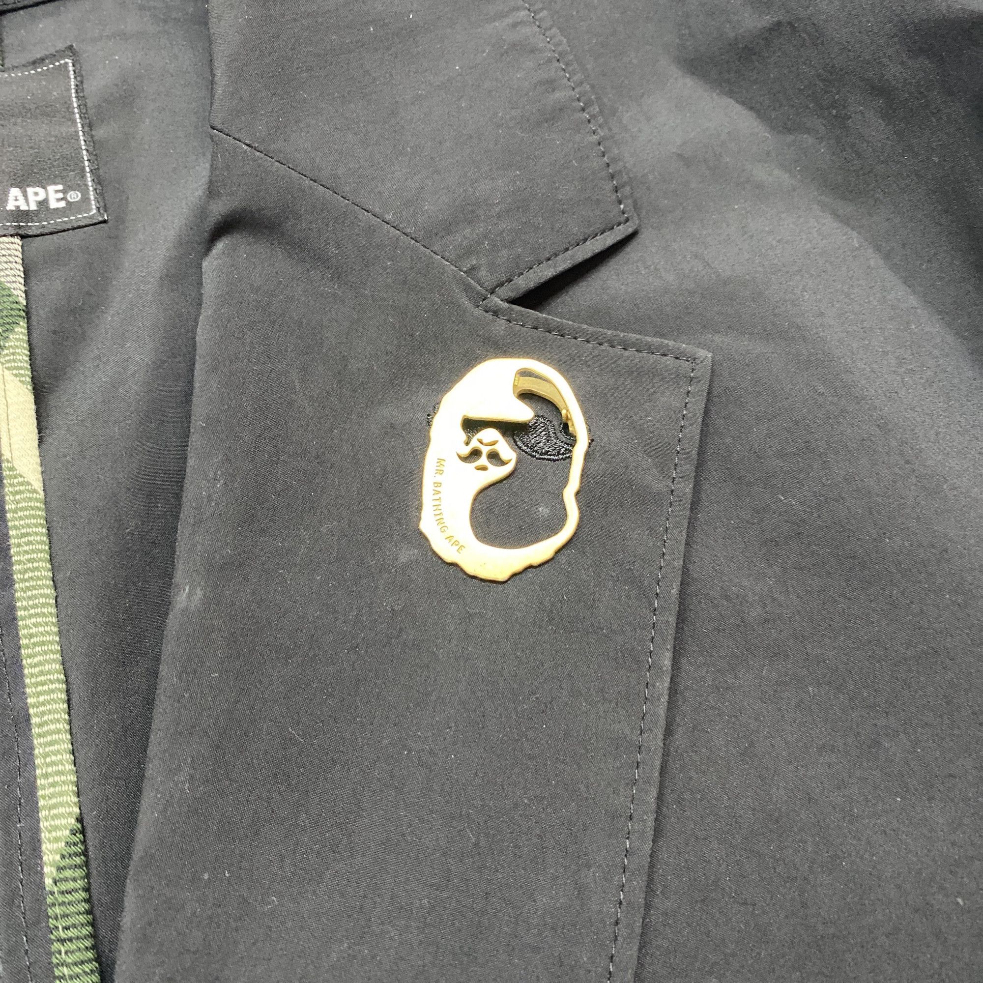 Bape A BATHING APE Metal Badge Blazer US XL Size 42R - 5 Thumbnail