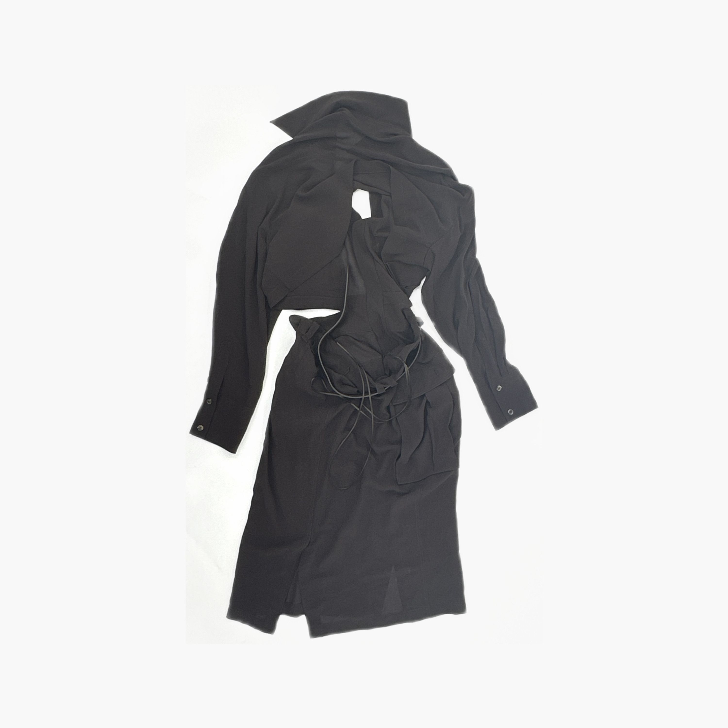 Saint Laurent Paris Saint Laurent Belted Silk Shirt Dress Size 36 Size XS / US 0-2 / IT 36-38 - 2 Thumbnail