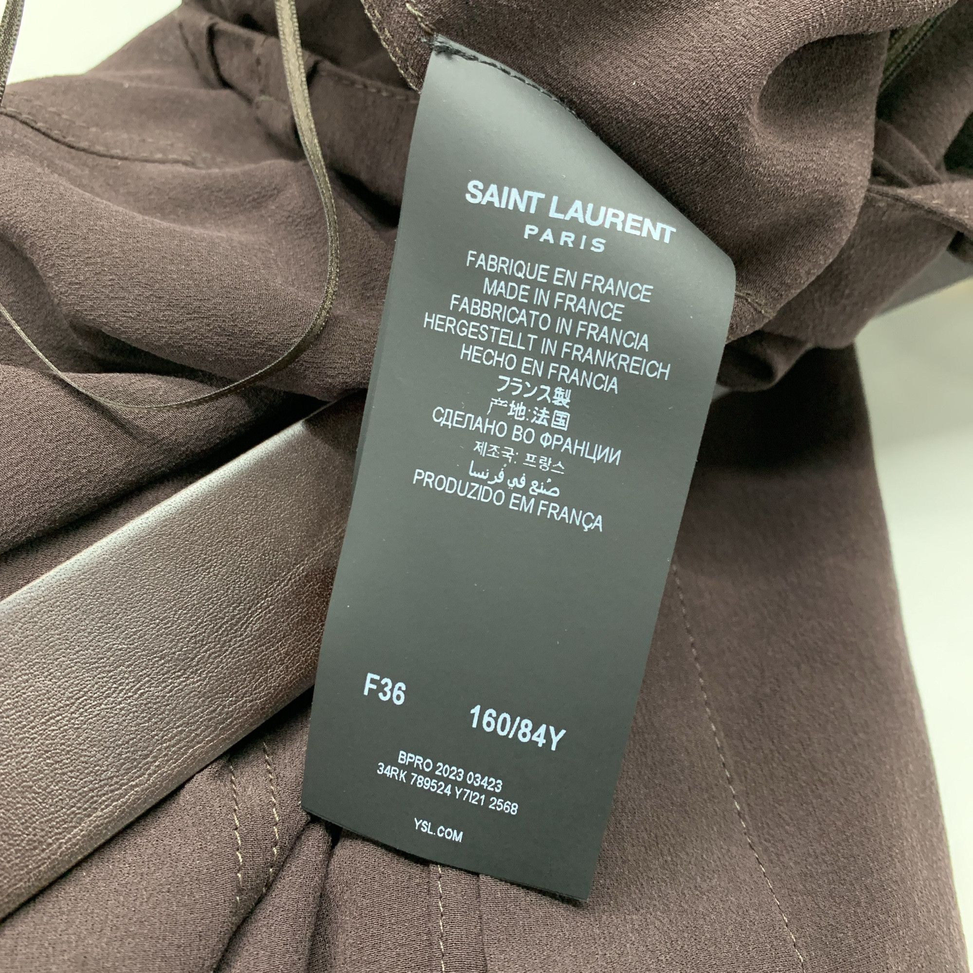 Saint Laurent Paris Saint Laurent Belted Silk Shirt Dress Size 36 Size XS / US 0-2 / IT 36-38 - 5 Thumbnail