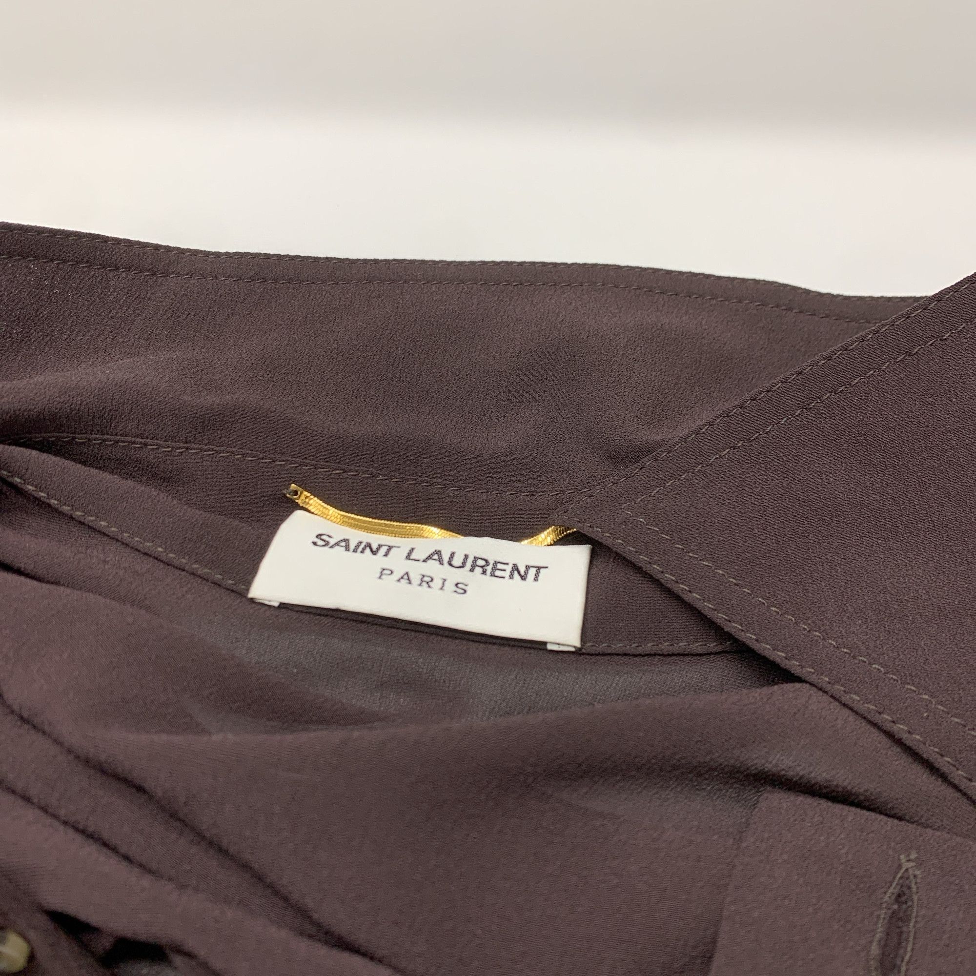 Saint Laurent Paris Saint Laurent Belted Silk Shirt Dress Size 36 Size XS / US 0-2 / IT 36-38 - 3 Thumbnail