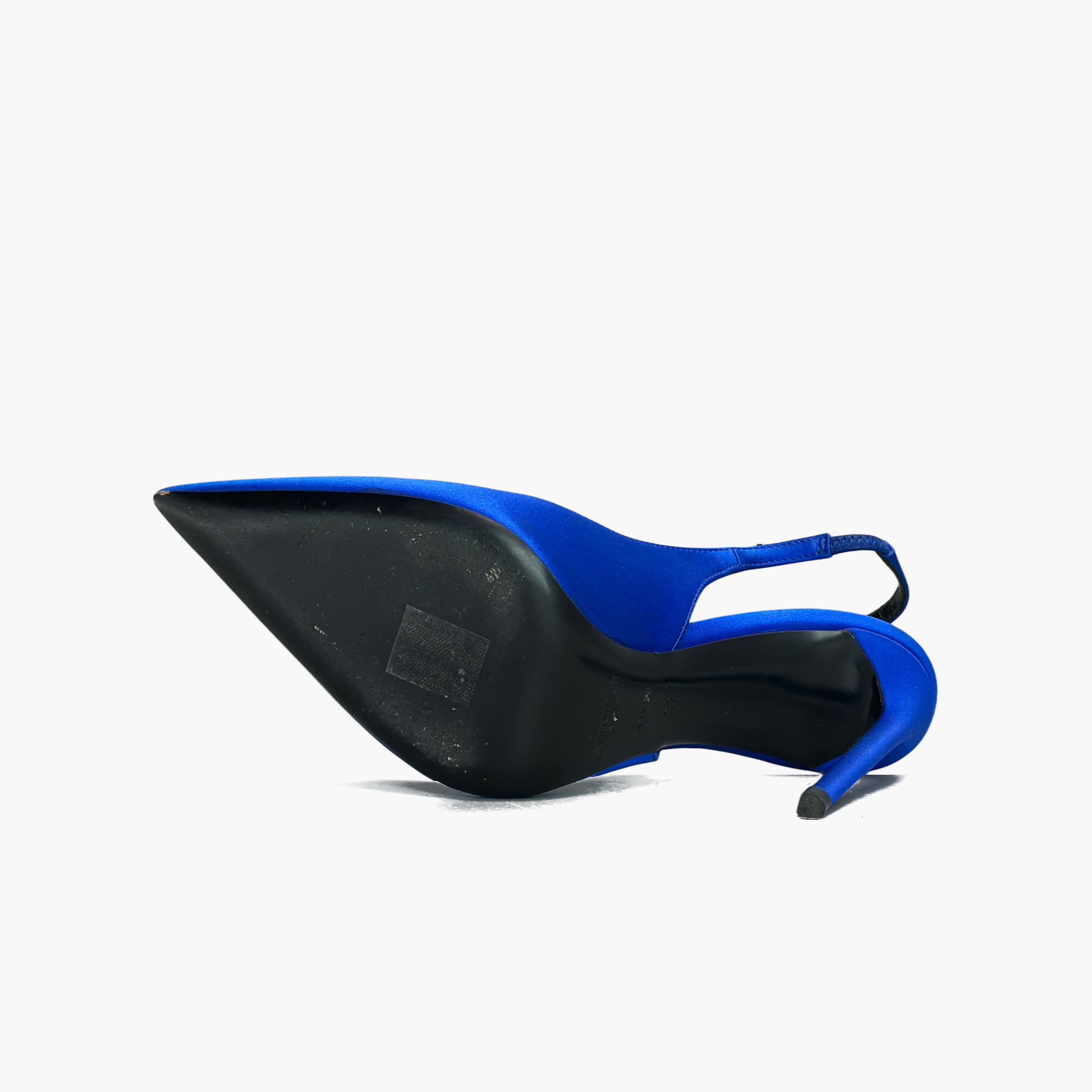 Saint Laurent Paris Saint Laurent Zoe Silk Slingback Heels Size 37 Size US 7 / IT 37 - 8 Thumbnail