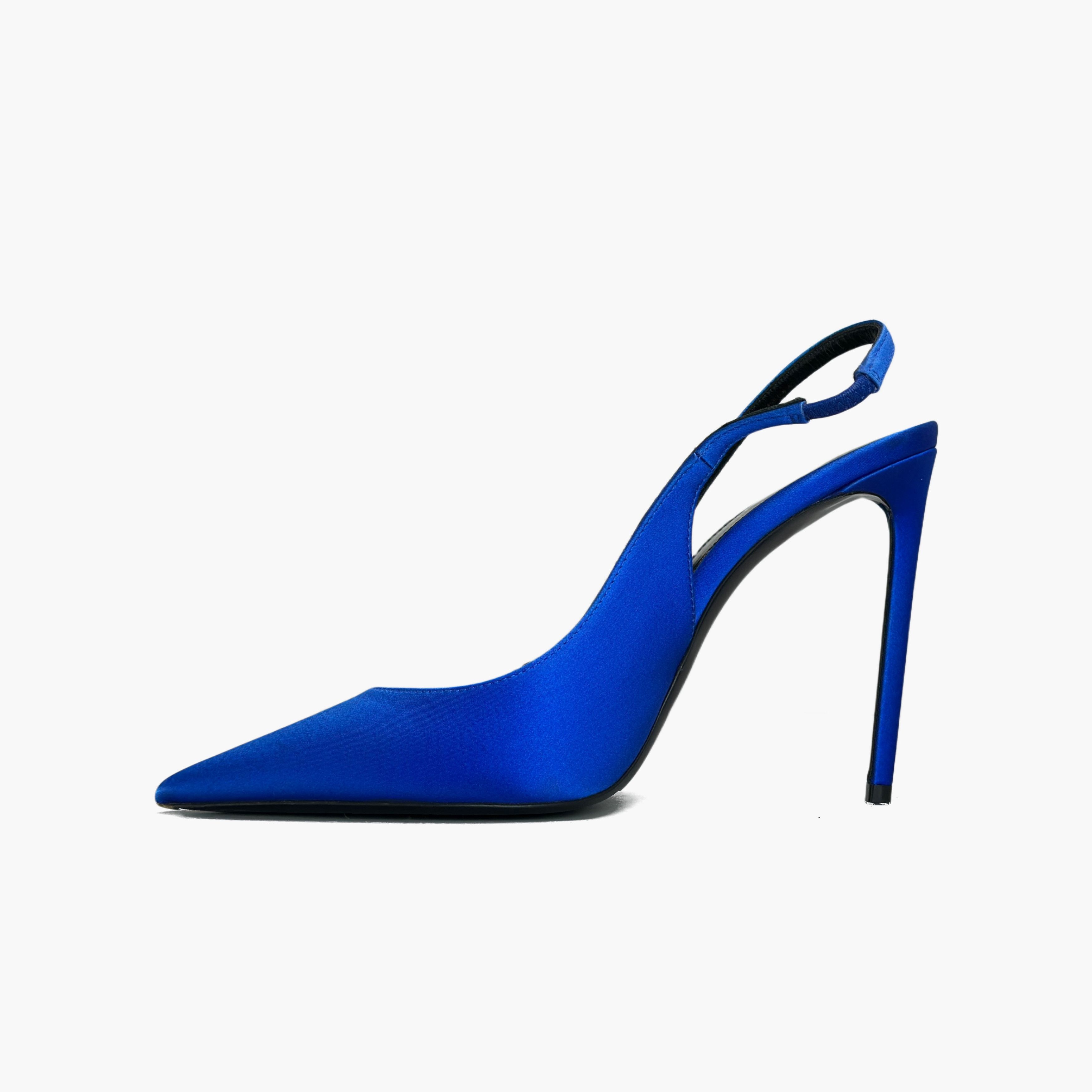 Saint Laurent Paris Saint Laurent Zoe Silk Slingback Heels Size 37 Size US 7 / IT 37 - 3 Thumbnail