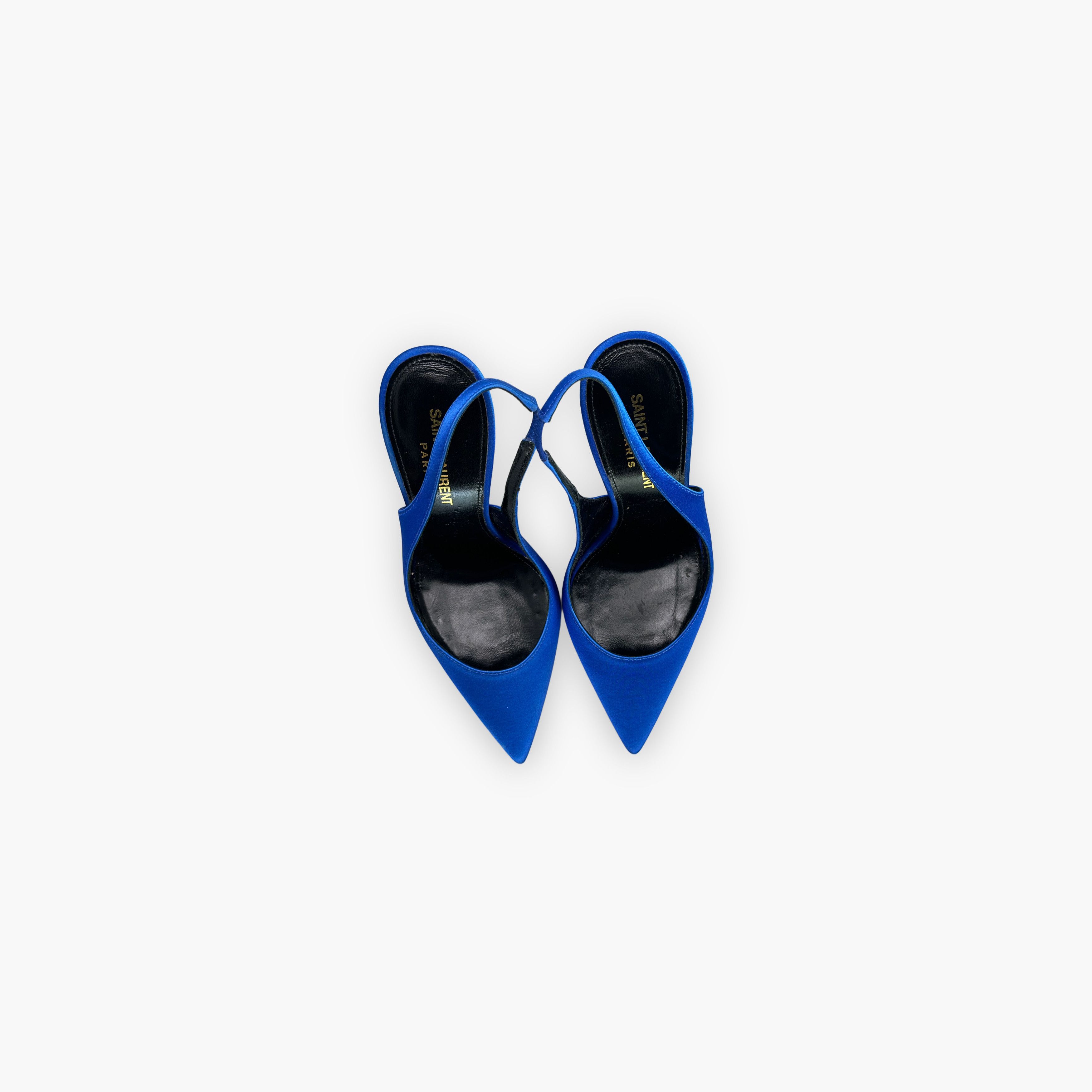 Saint Laurent Paris Saint Laurent Zoe Silk Slingback Heels Size 37 Size US 7 / IT 37 - 9 Thumbnail