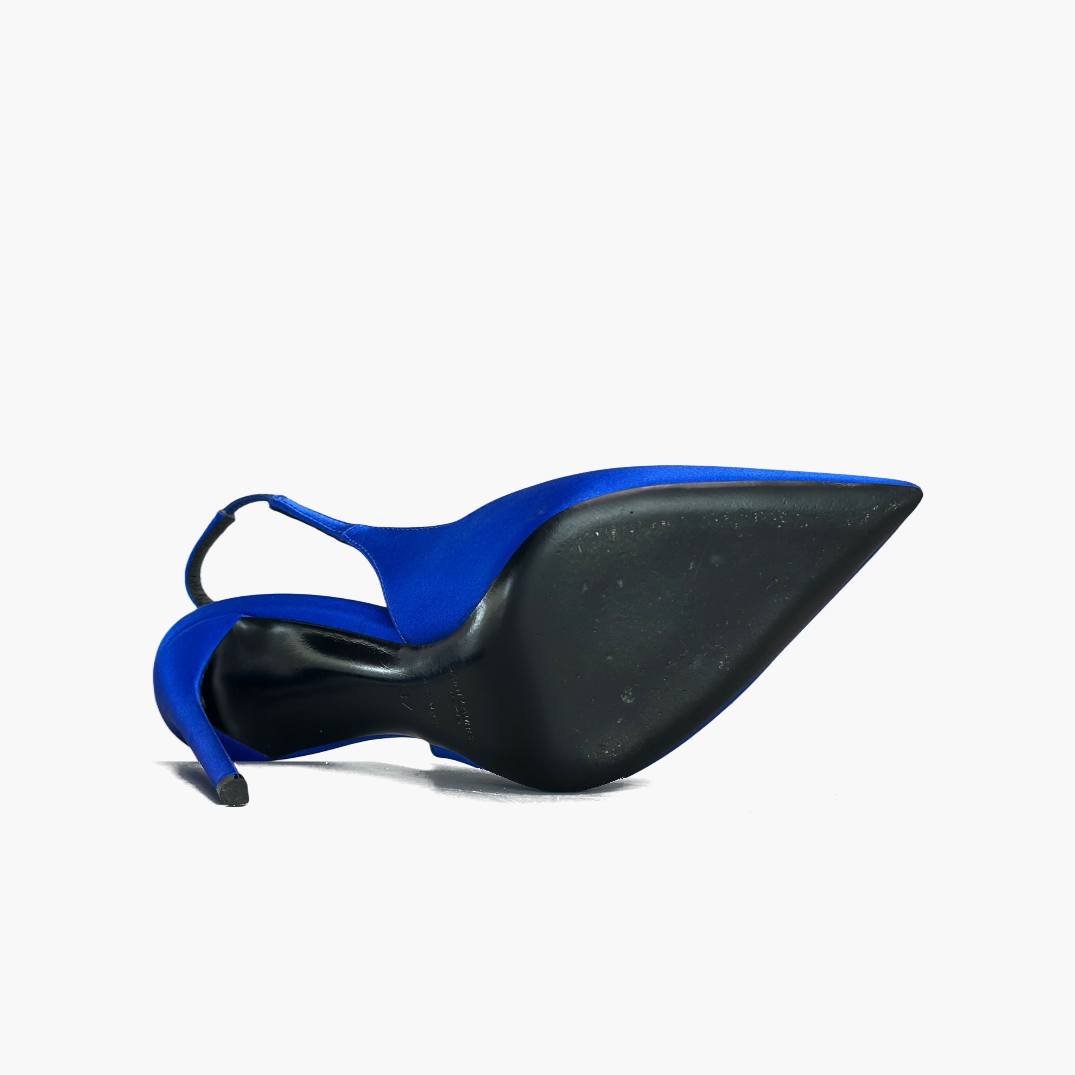 Saint Laurent Paris Saint Laurent Zoe Silk Slingback Heels Size 37 Size US 7 / IT 37 - 7 Thumbnail