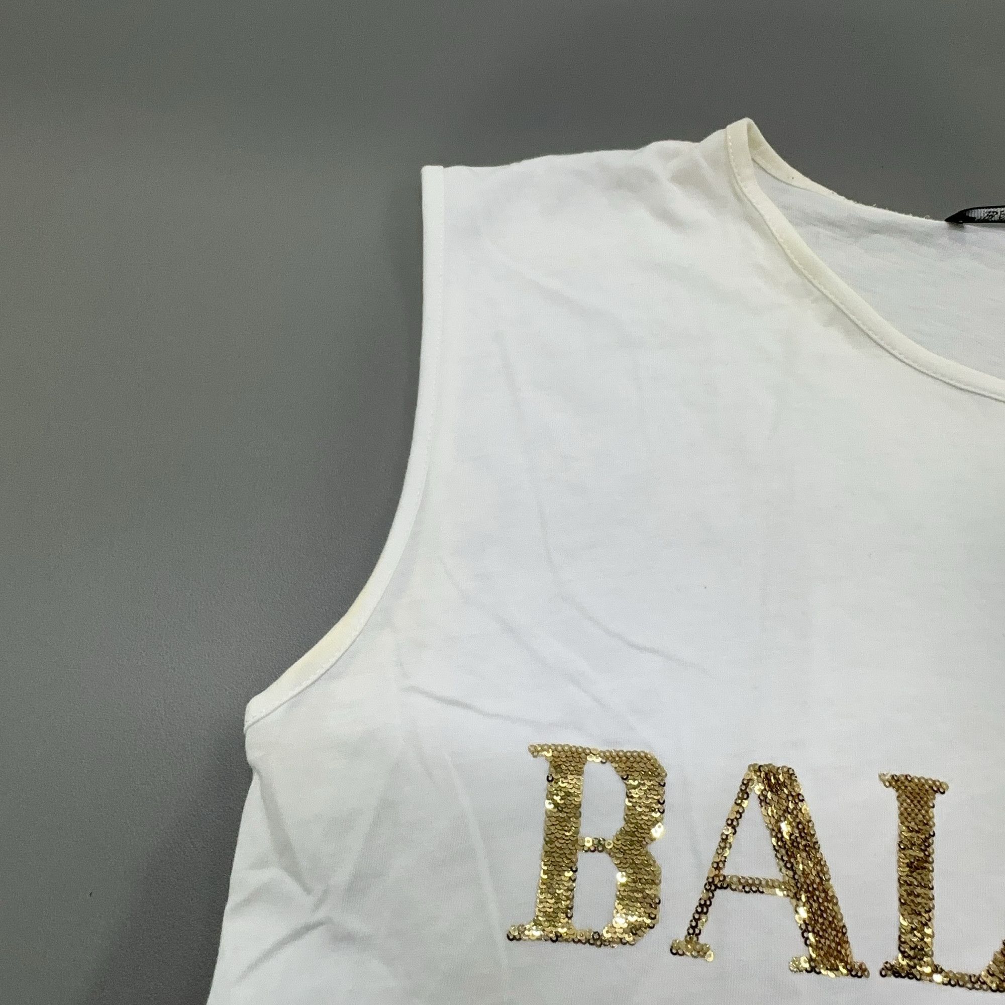 Balmain Balmain Gold Sequin Logo Tank Top Size 36 Size XS / US 0-2 / IT 36-38 - 8 Thumbnail
