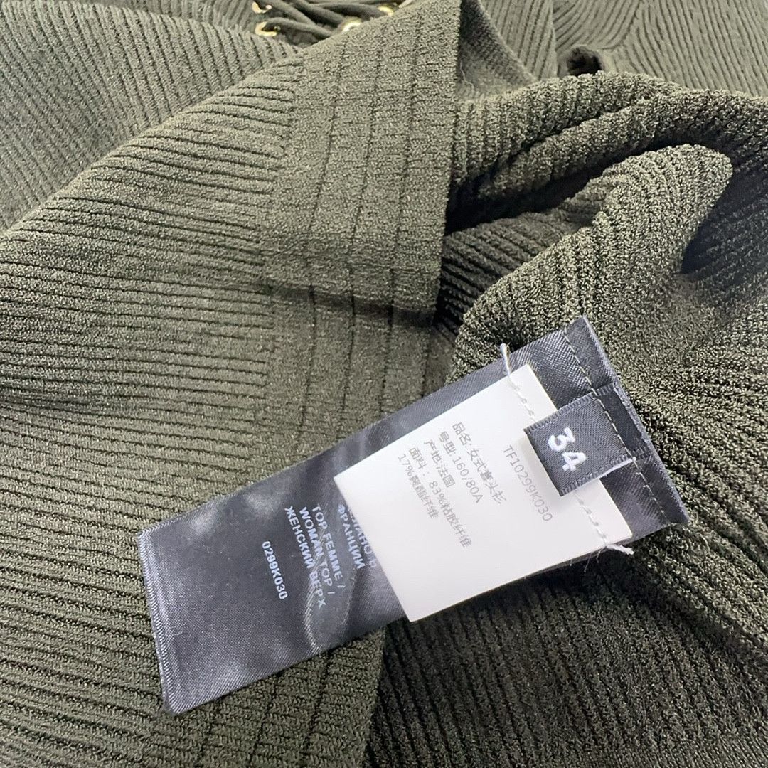 Balmain Balmain Lace-Up Knit Top Size 34 Size XS / US 0-2 / IT 36-38 - 3 Thumbnail