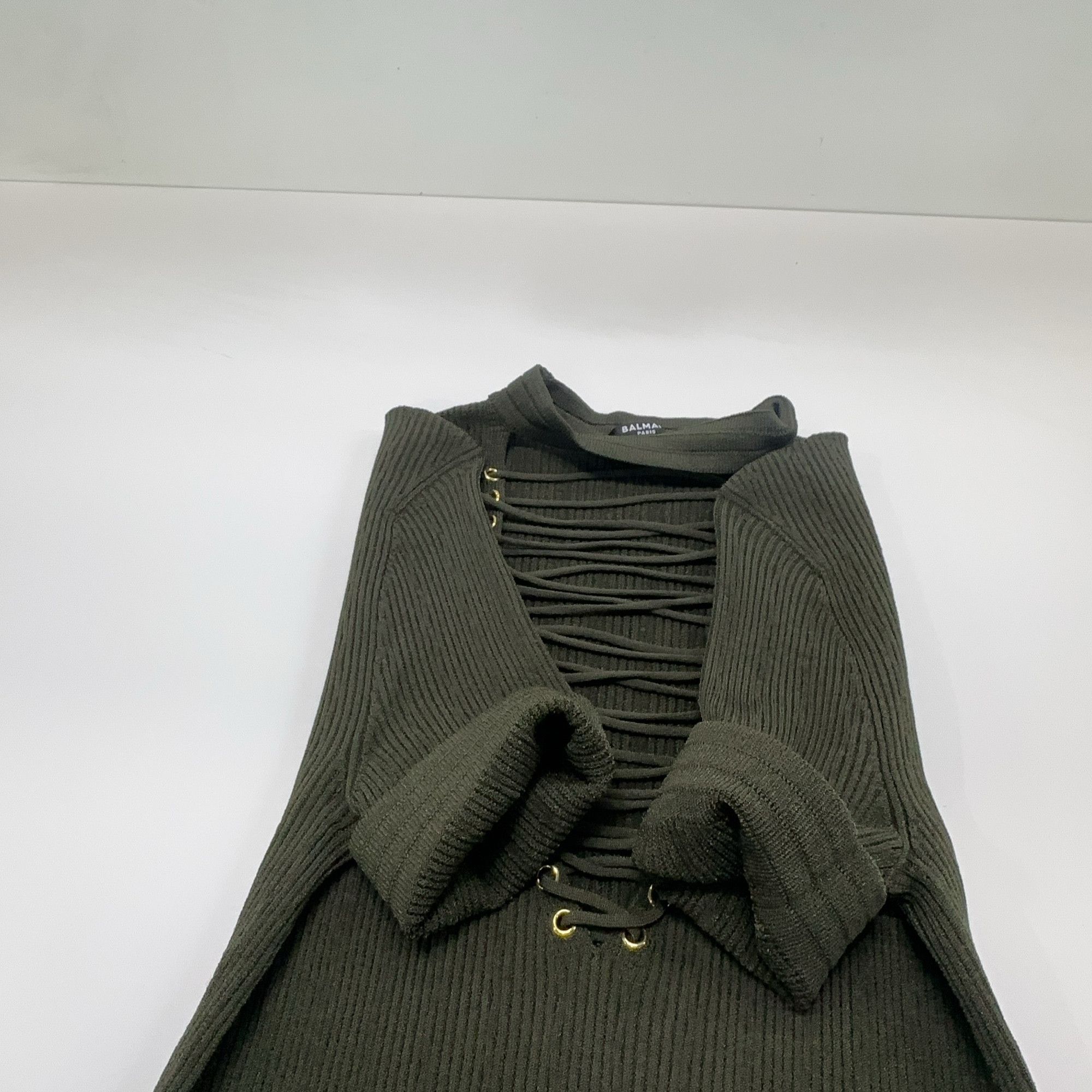 Balmain Balmain Lace-Up Knit Top Size 34 Size XS / US 0-2 / IT 36-38 - 8 Thumbnail
