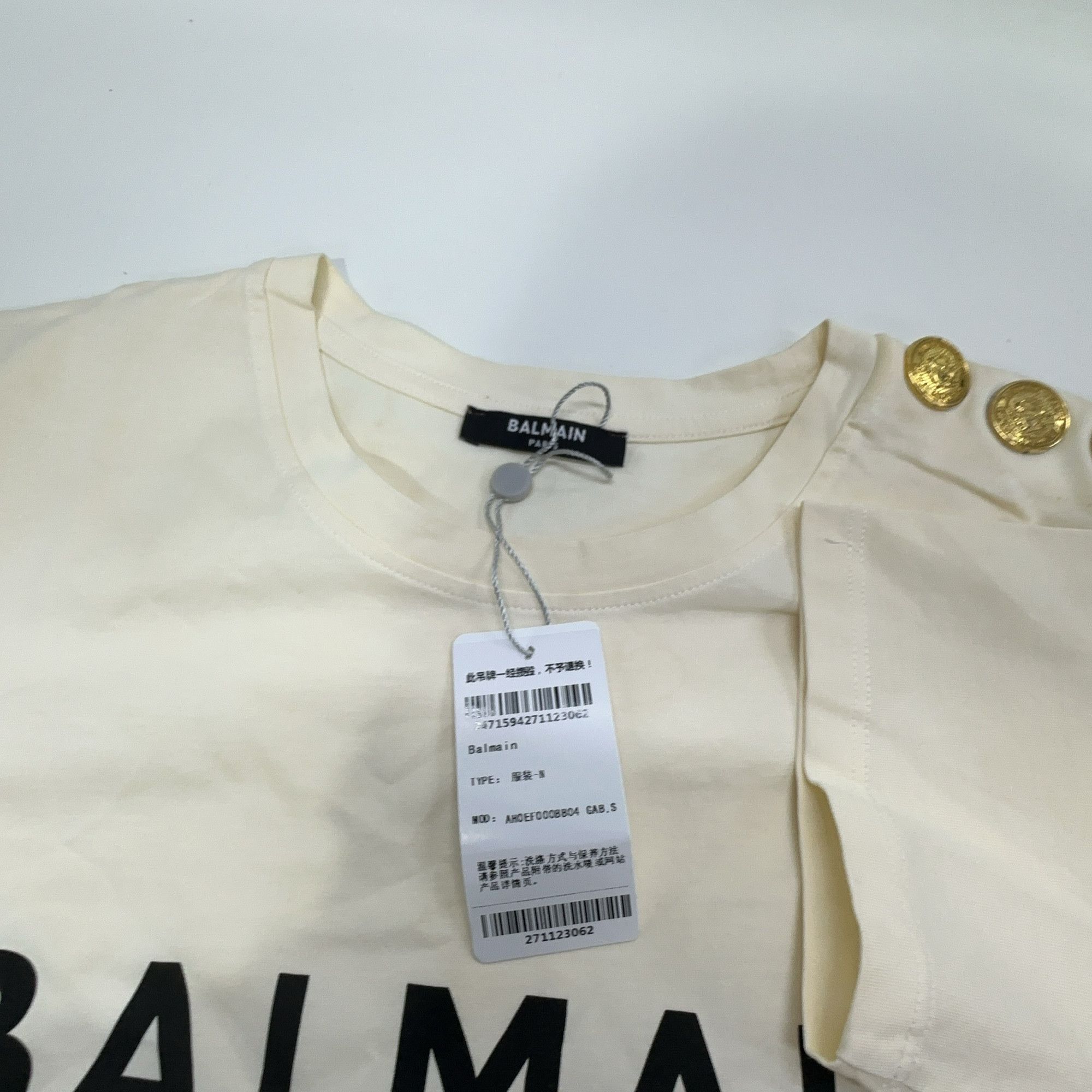 Balmain Balmain Logo Short Sleeve T-Shirt Size S Size S / US 4 / IT 40 - 4 Thumbnail