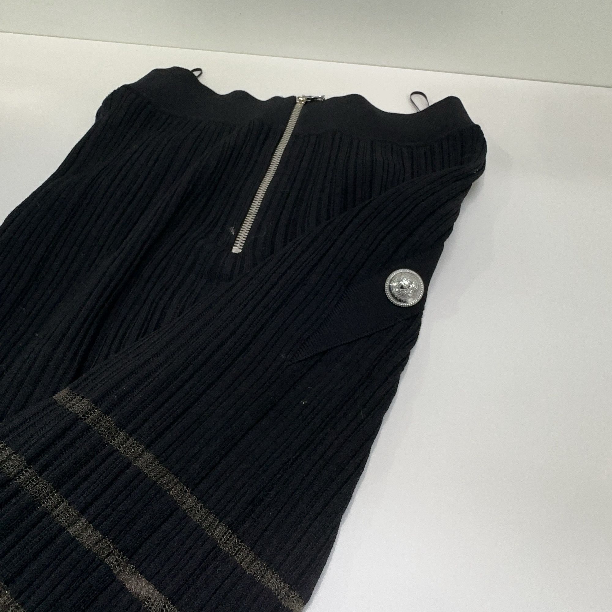 Balmain Balmain Silver Button Knit Mini Skirt Size 36 Size 25" / US 0 / IT 36 - 9 Thumbnail