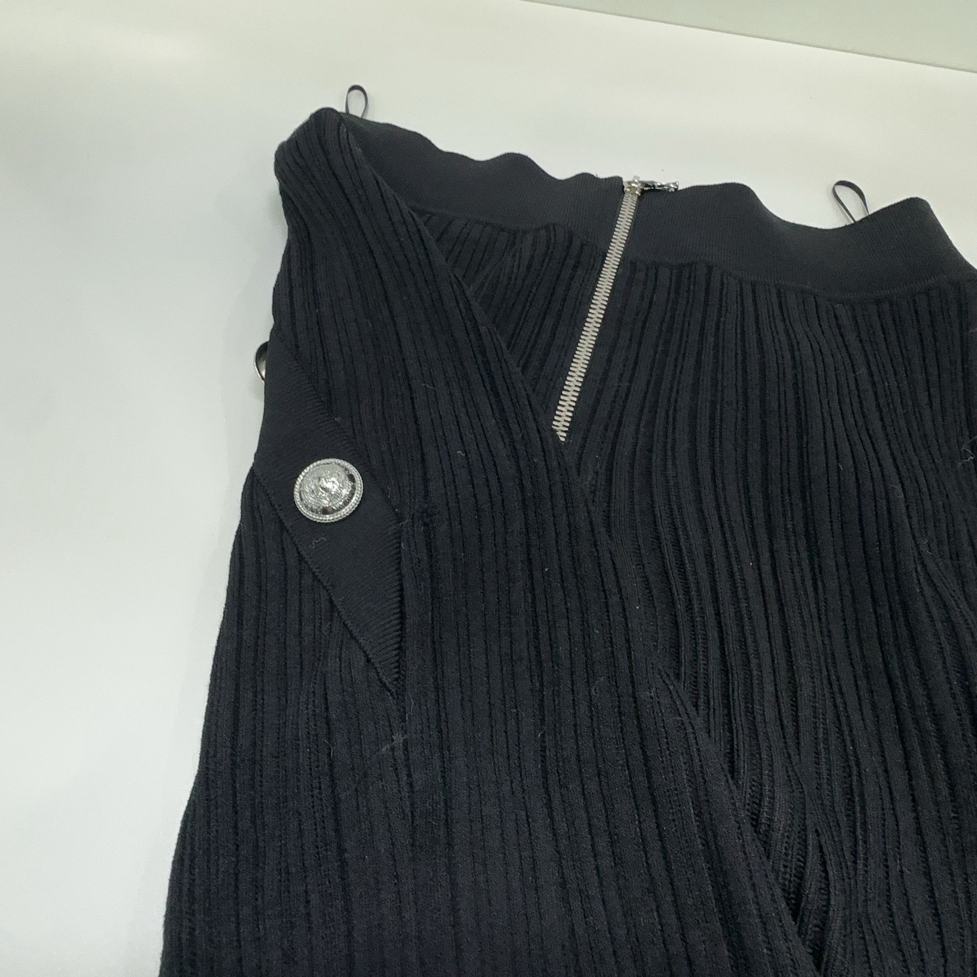 Balmain Balmain Silver Button Knit Mini Skirt Size 36 Size 25" / US 0 / IT 36 - 8 Thumbnail