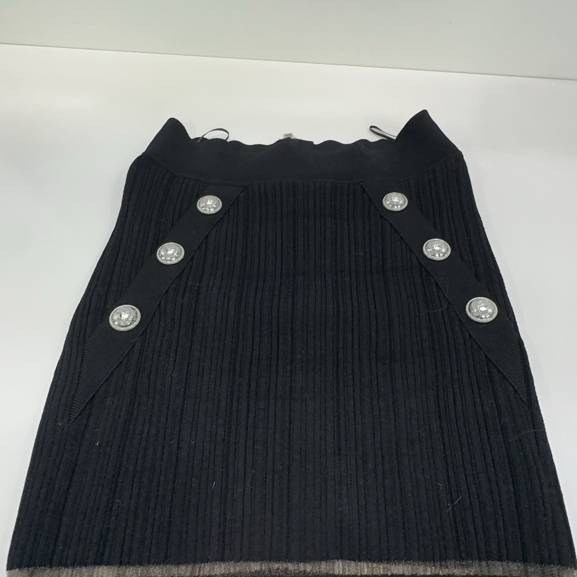 Balmain Balmain Silver Button Knit Mini Skirt Size 36 Size 25" / US 0 / IT 36 - 6 Thumbnail