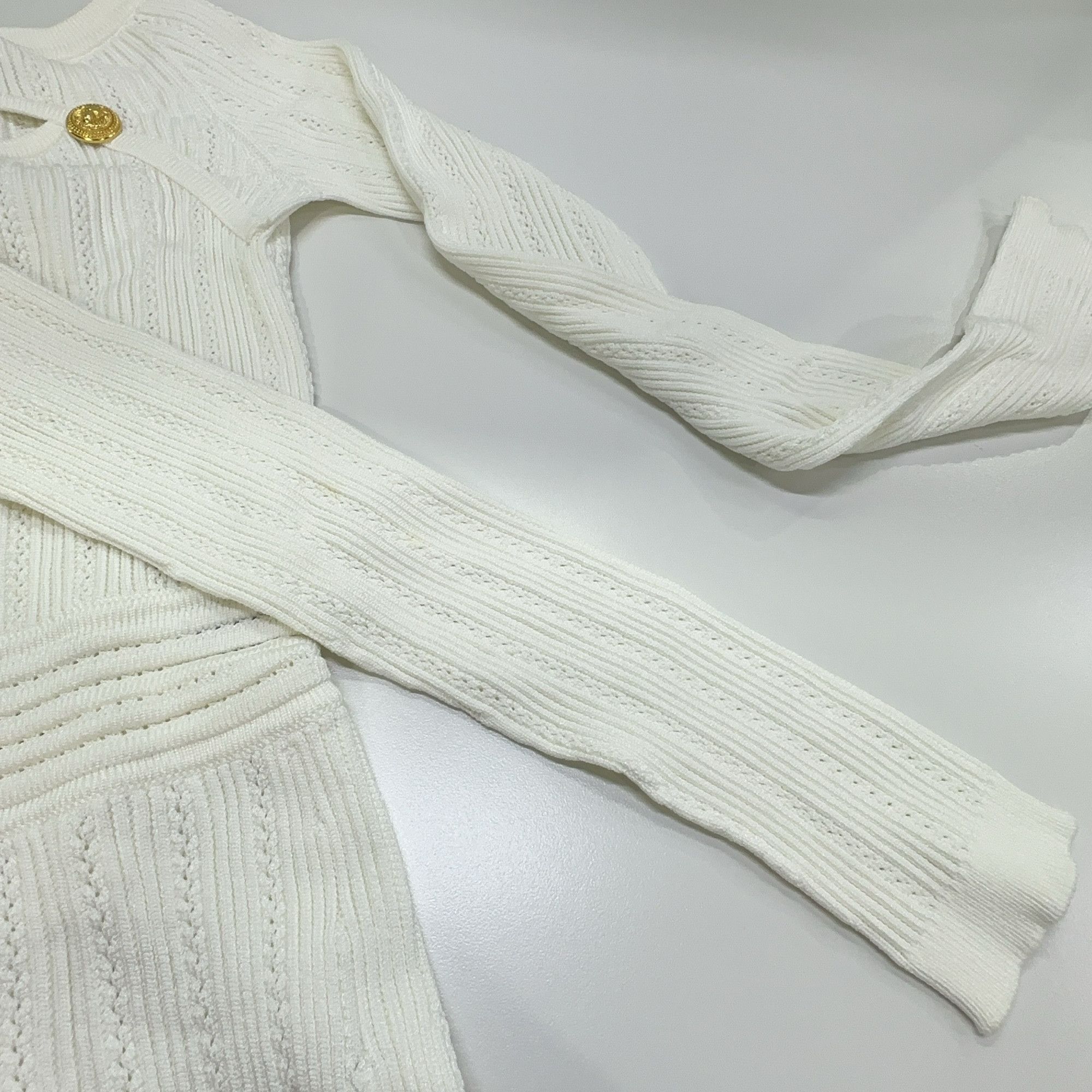 Balmain Balmain Ribbed Knit Mini Dress Size 40 Size M / US 6-8 / IT 42-44 - 7 Thumbnail