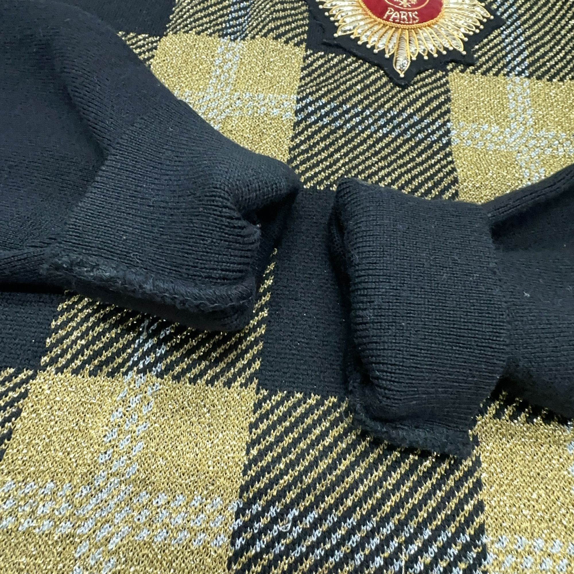 Balmain Balmain Gold Checkered Emblem Sweater XL Size US XL / EU 56 / 4 - 7 Thumbnail