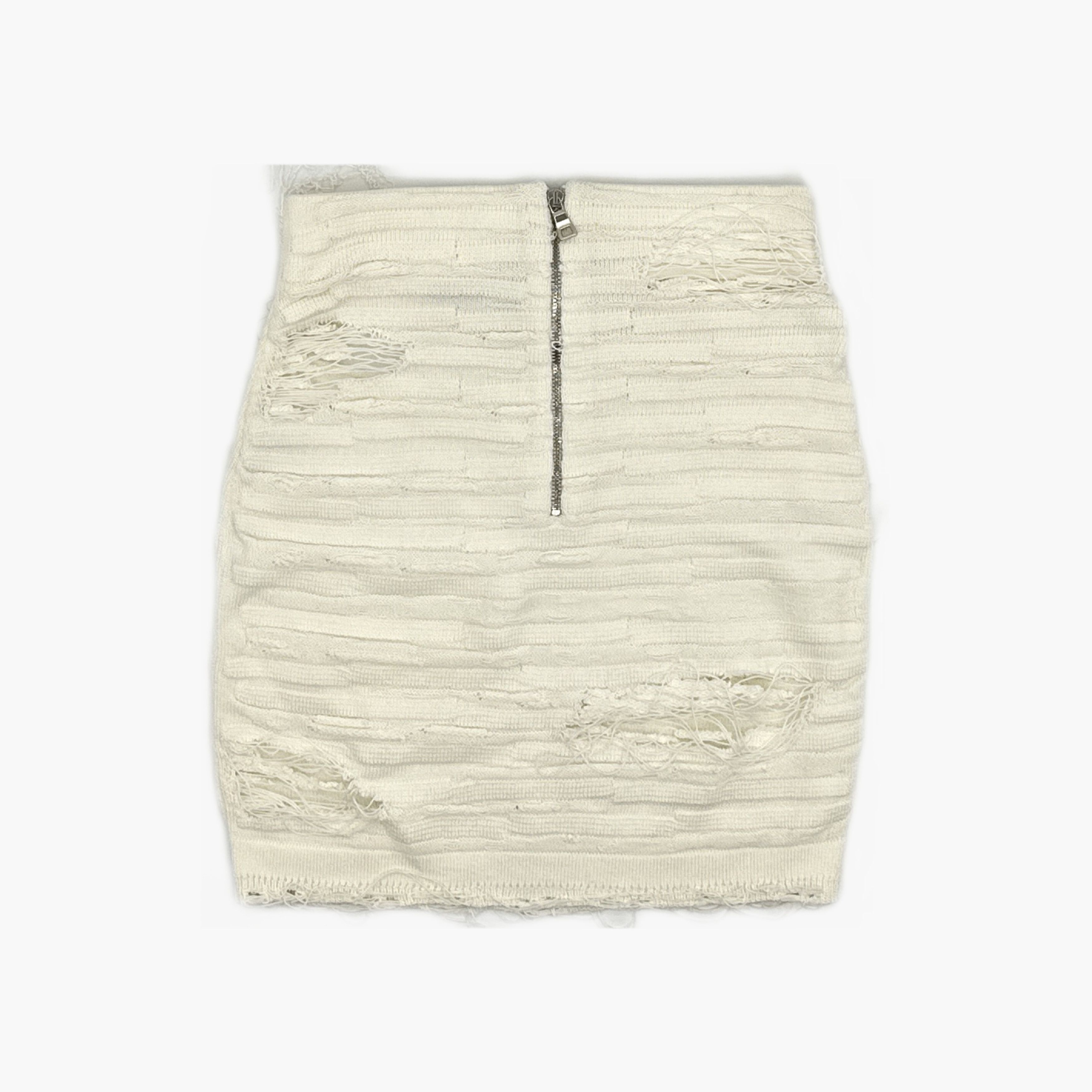 Balmain Balmain Distressed Knit Mini Skirt Size 40 Size 27" / US 4 / IT 40 - 2 Thumbnail