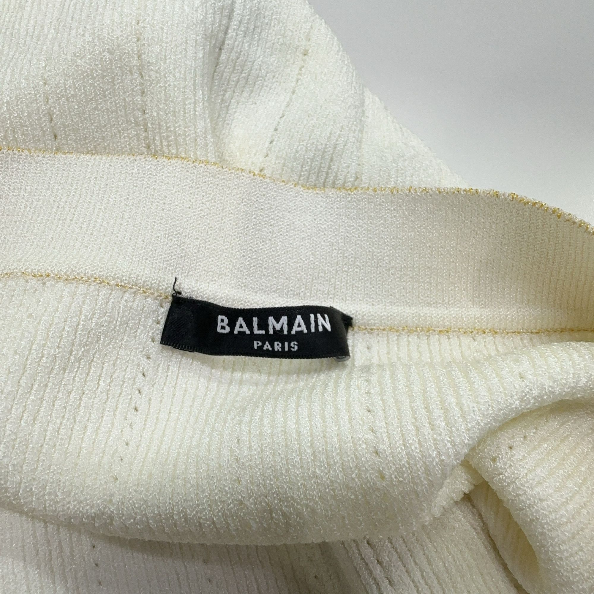 Balmain Balmain Buttoned Knit Mini Skirt Size 38 Size 27" / US 4 / IT 40 - 4 Thumbnail