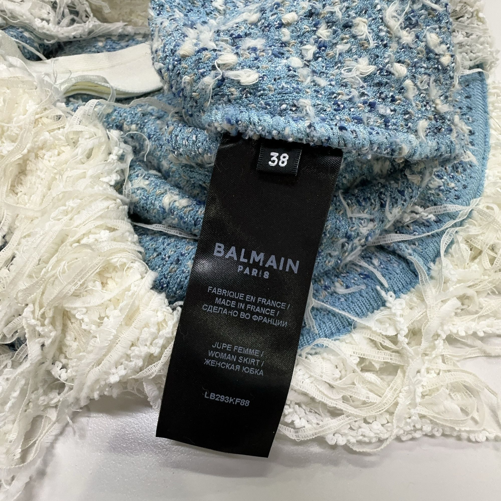 Balmain Balmain Fringed Tweed Mini Skirt Size 38 Size 27" / US 4 / IT 40 - 3 Thumbnail